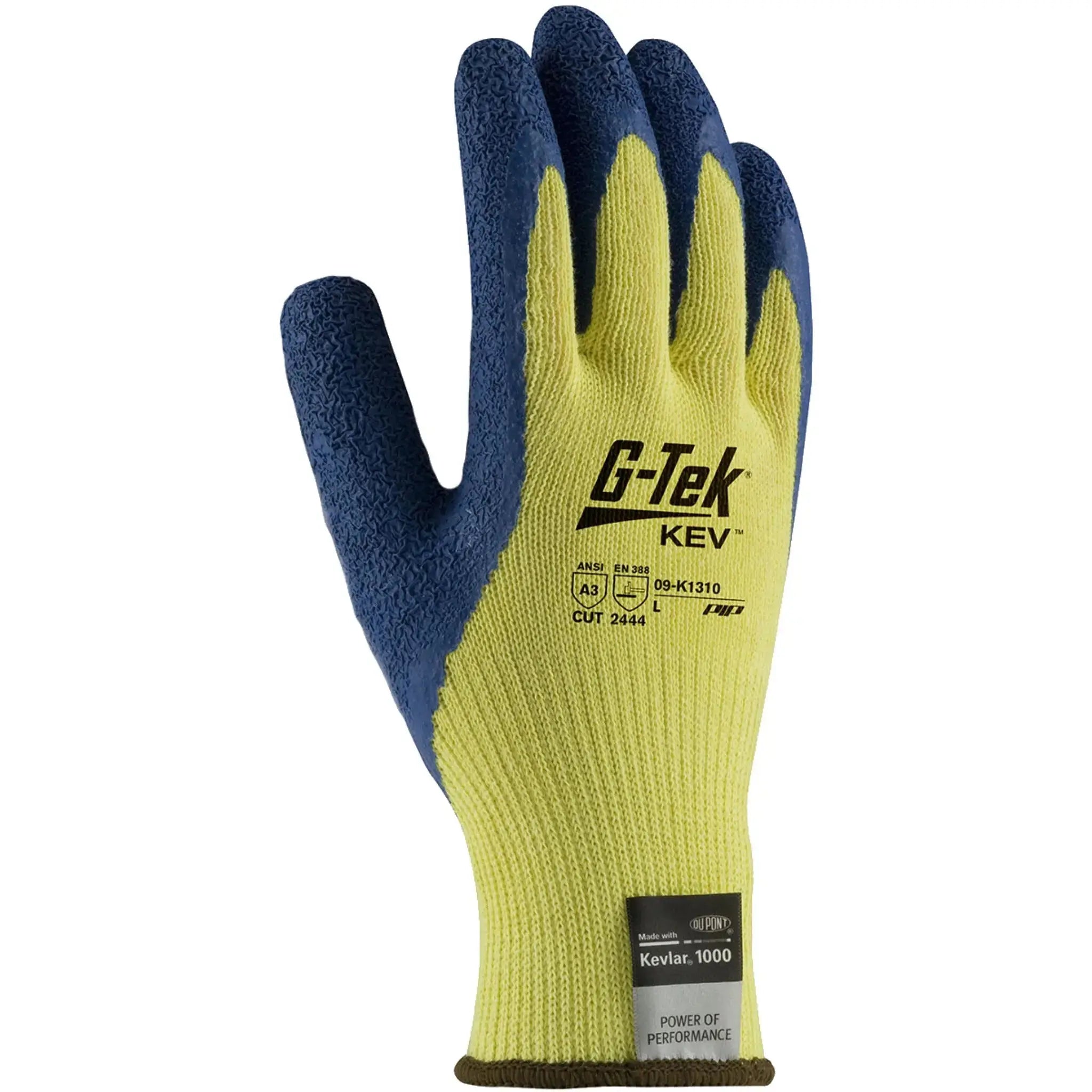 PIP G-Tek KEV 09-K1310V Seamless Knit DuPont Kevlar Glove with Latex Coated Crinkle Grip Work Gloves, Vend Ready_Back_Image