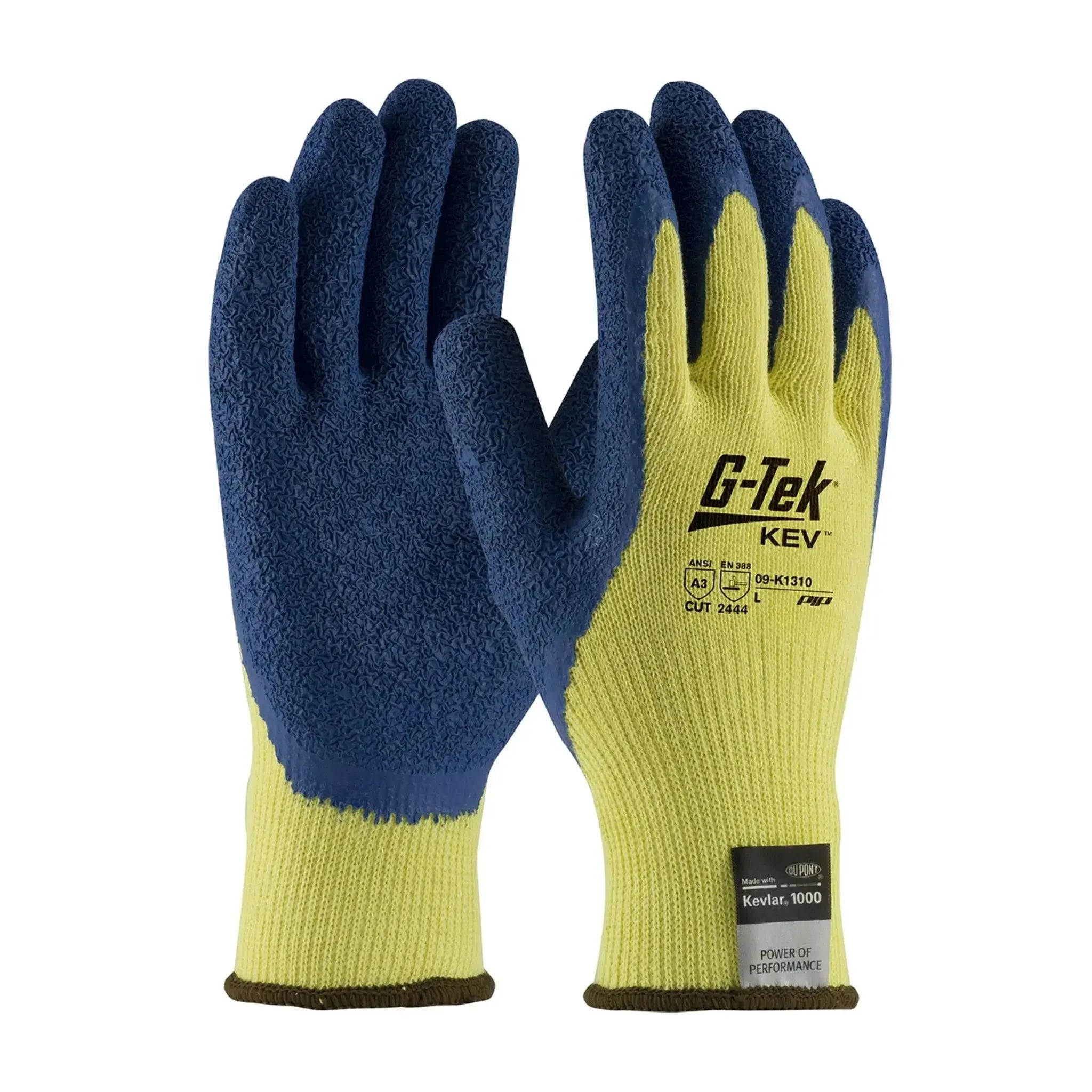 PIP G-Tek KEV 09-K1310V Seamless Knit DuPont Kevlar Glove with Latex Coated Crinkle Grip Work Gloves, Vend Ready_Main_Image