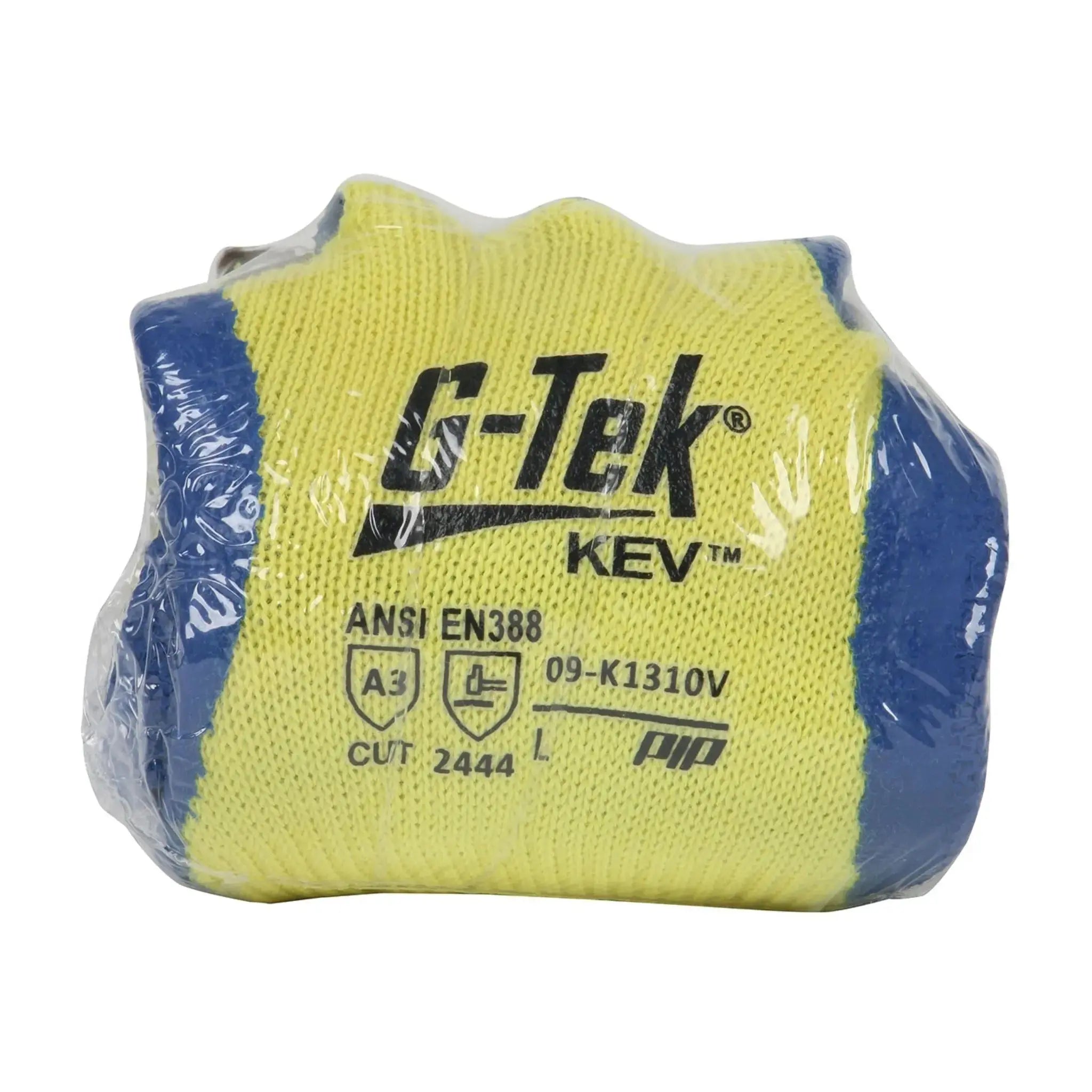 PIP G-Tek KEV 09-K1310V Seamless Knit DuPont Kevlar Glove with Latex Coated Crinkle Grip Work Gloves, Vend Ready_Shrink_Wrapped