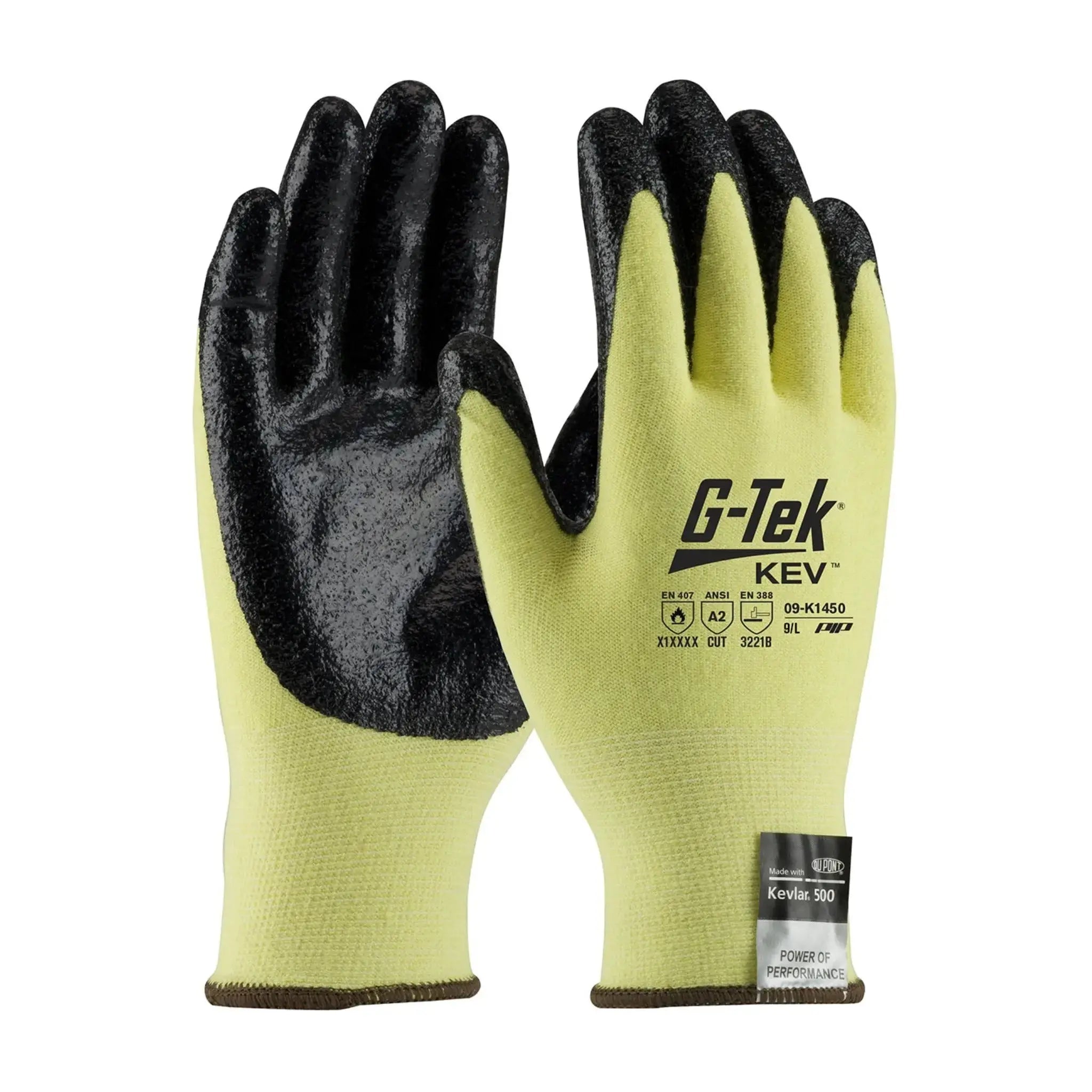 PIP G-Tek KEV 09-K1450 Seamless Knit DuPont Kevlar/Elastane Glove with Nitrile Coated Smooth Grip Work Gloves_Main_Image