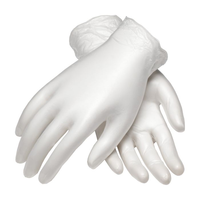 PIP CleanTeam 100-2824-L Single Use Class 10 Cleanroom Vinyl Glove with Finger Textured Grip - 9.5", Clear, Large, Case of 120
