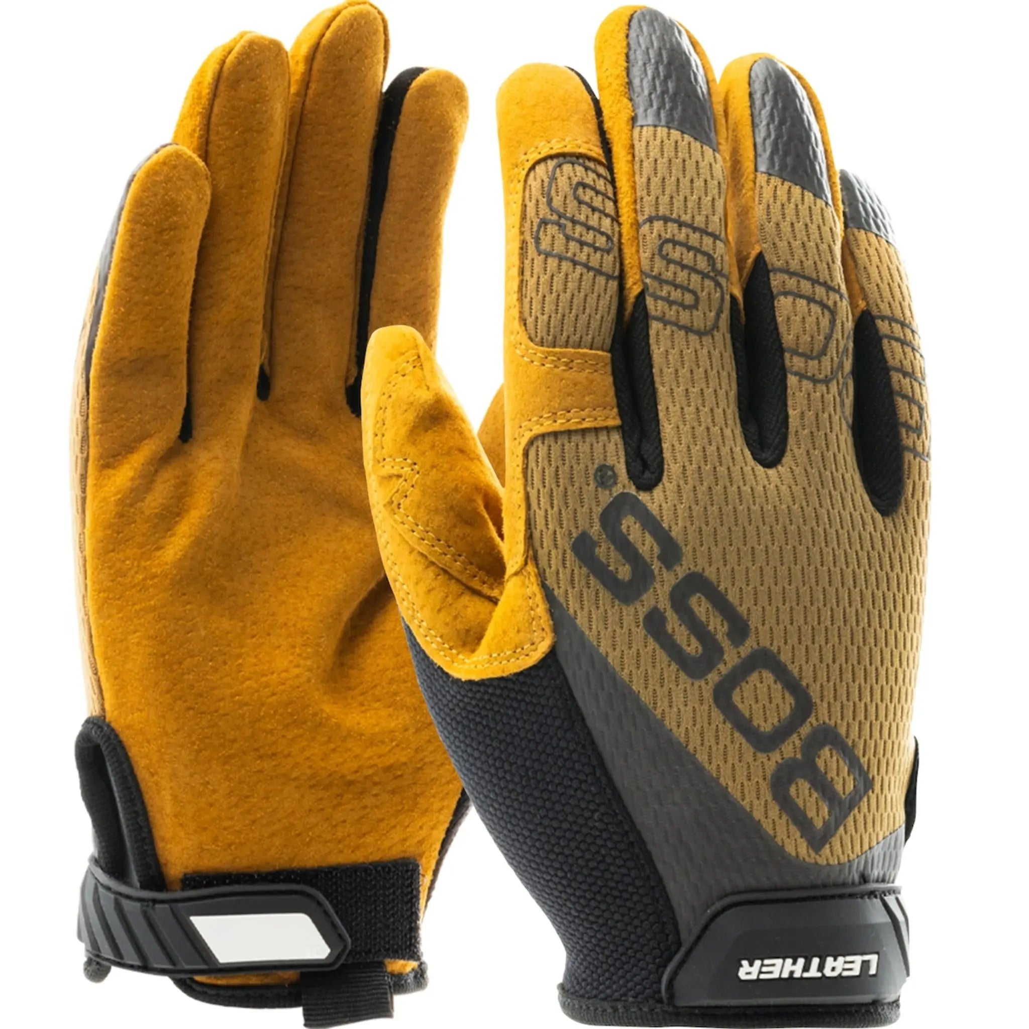 PIP Boss Leather 120-ML1360T Premium Pigskin Leather Palm with Mesh Fabric Back Work Glove_main_Image