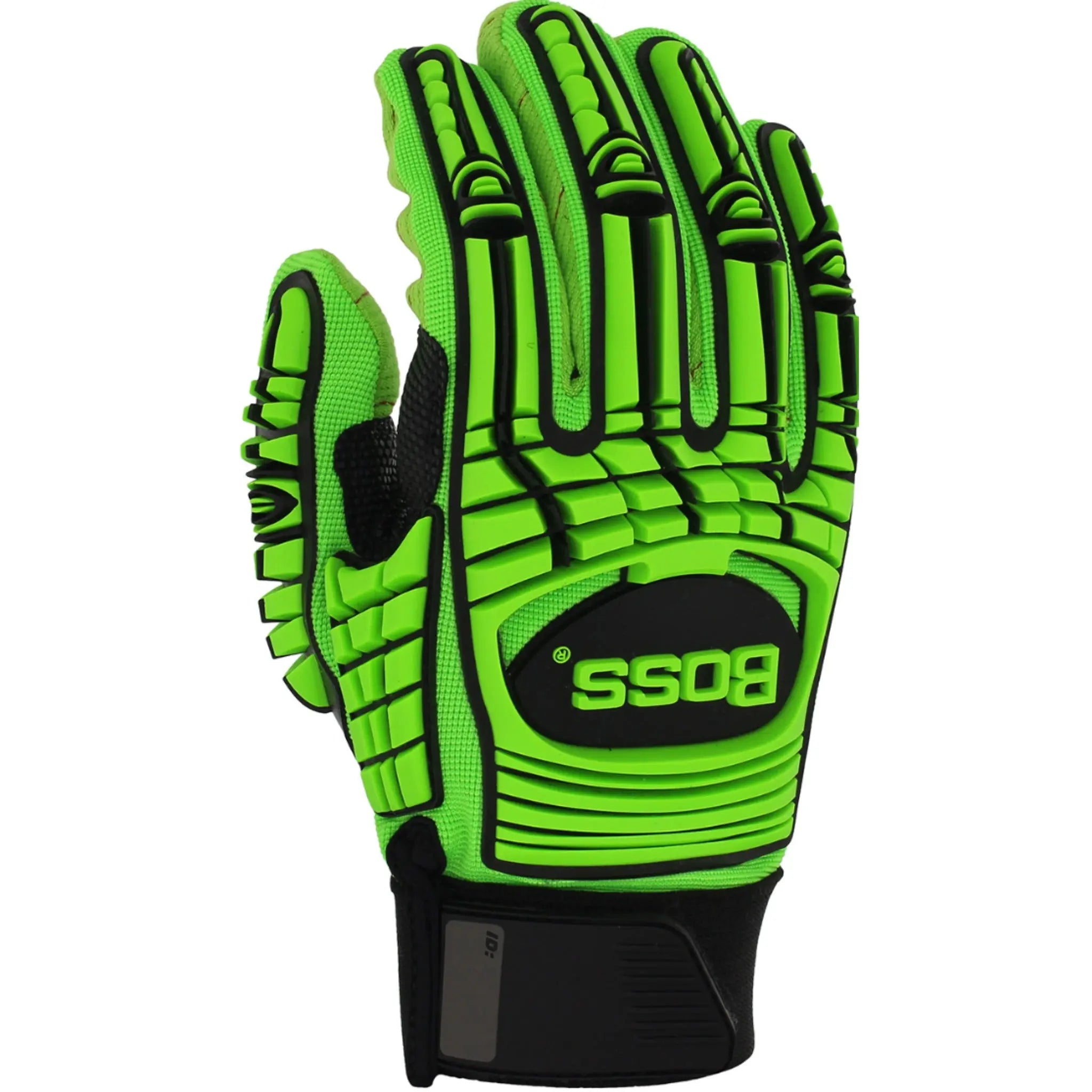 PIP Boss 120-MP2100 Corded Cotton Palm and Spandex Back, TPR Impact Protection Glove_Back_Image