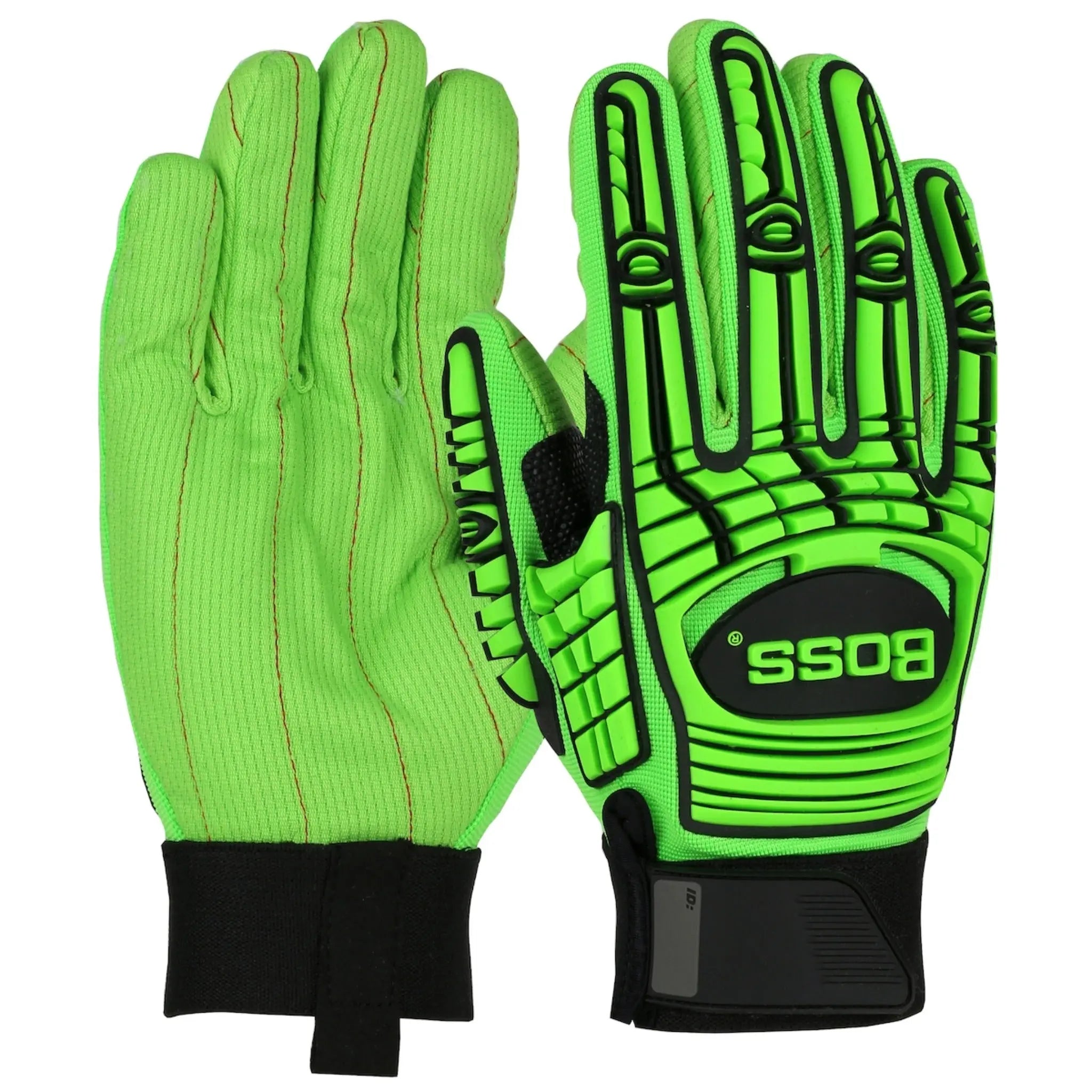 PIP Boss 120-MP2100 Corded Cotton Palm and Spandex Back, TPR Impact Protection Glove_Main_Image