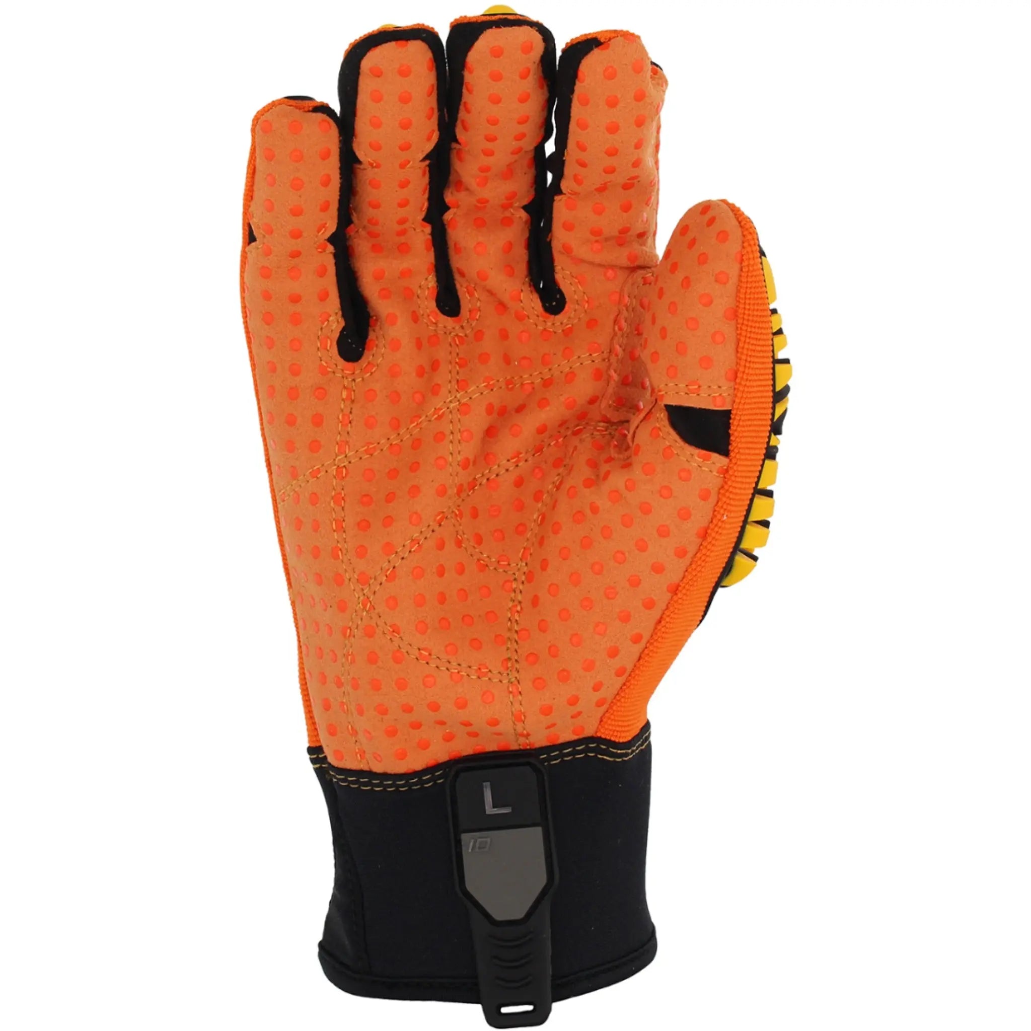 PIP Boss 120-MP2110 Synthetic Leather Palm with PVC Dotted Grip and Spandex Back, TPR Impact Protection Glove_Front_Image