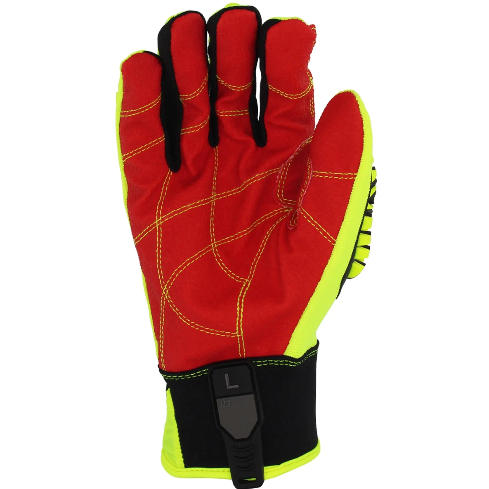 PIP Boss 120-MP2120 Red PVC Grip Palm and Spandex Back, TPR Impact Protection Glove_Front_Image