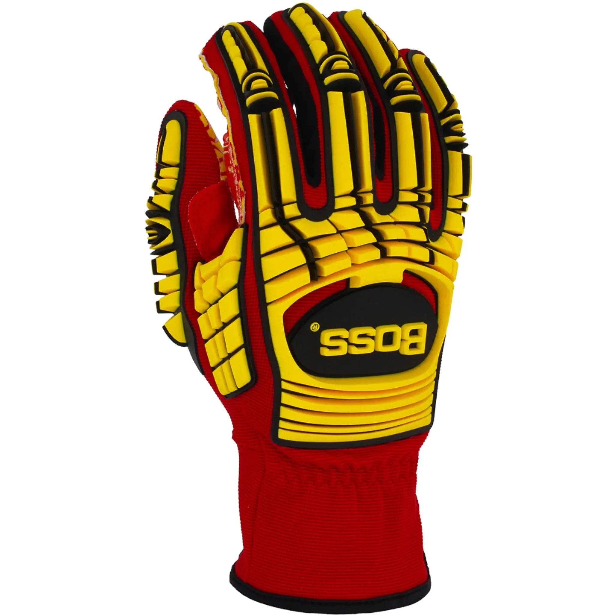 PIP Boss 120-MP2415 Synthetic Leather Palm with Silicone Grip and Spandex Back, TPR Impact Protection Glove_Back_Image