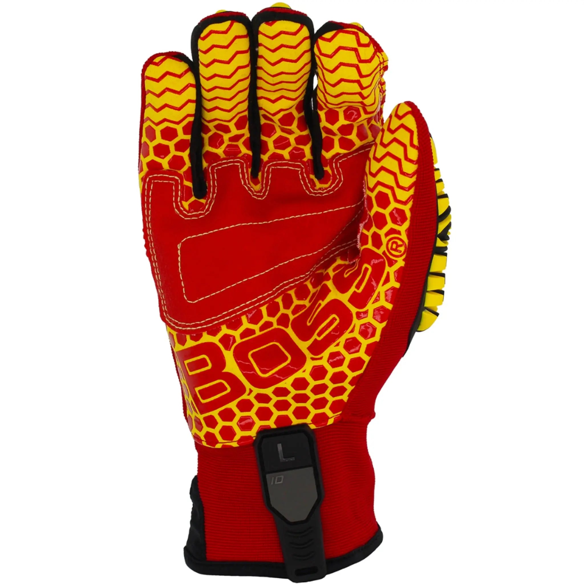 PIP Boss 120-MP2415 Synthetic Leather Palm with Silicone Grip and Spandex Back, TPR Impact Protection Glove_Front_Image