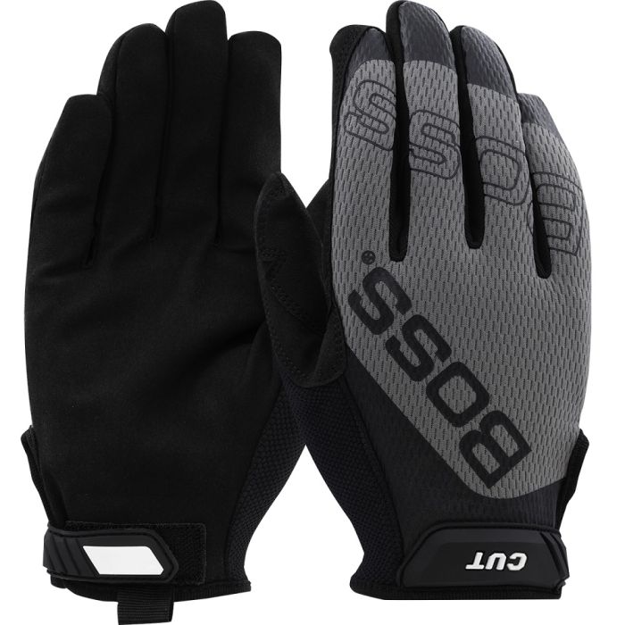 PIP Boss 120-MC1225T Synthetic Microfiber Palm with Mesh Fabric Back and Para-Aramid Cut Lining Glove, 1 Pair