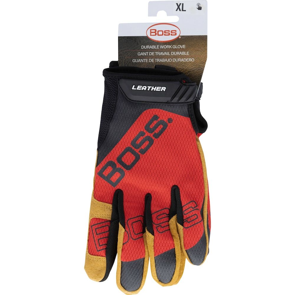 PIP Boss 120-ML1350T Premium Pigskin Leather Palm with Mesh Fabric Back Glove, 1 Pair