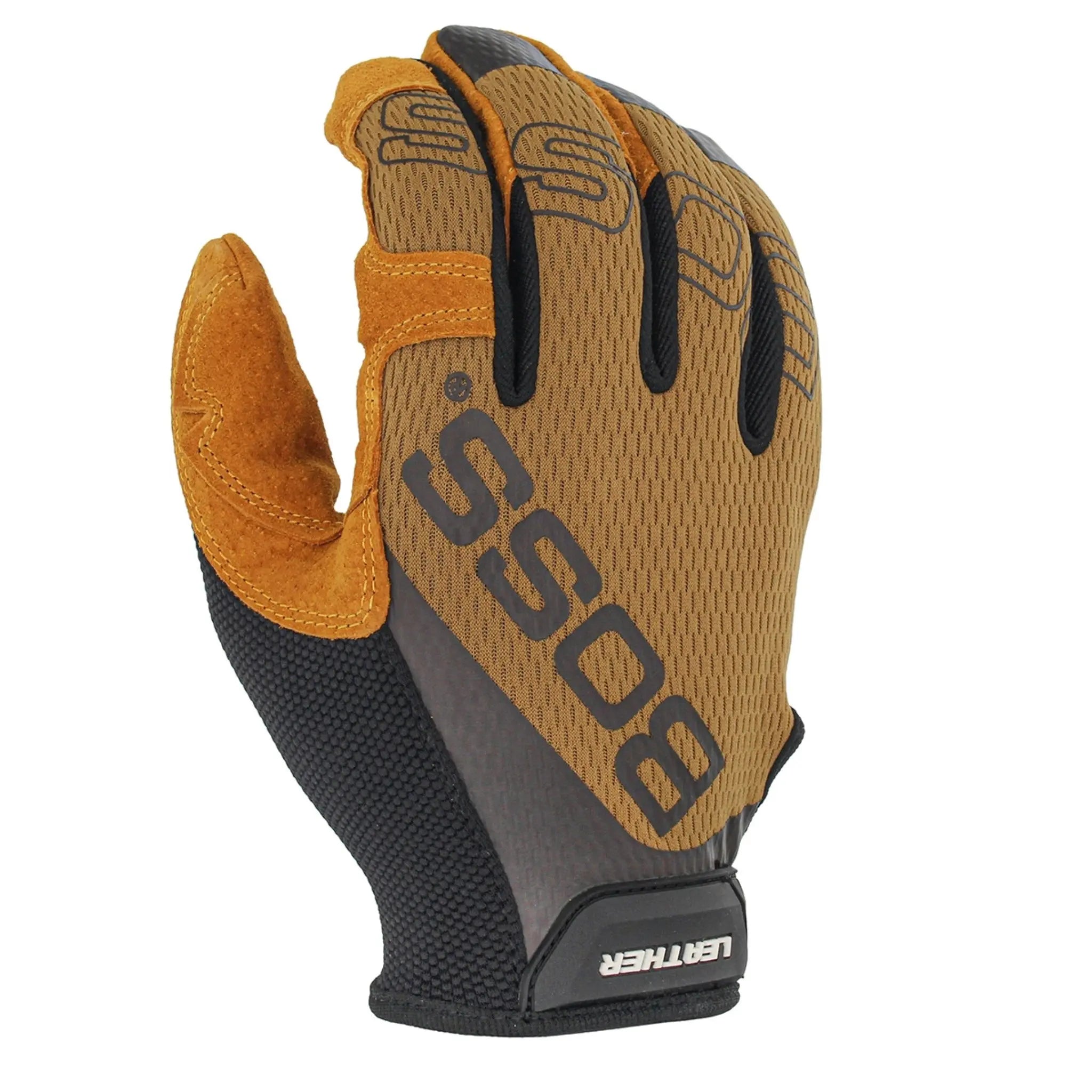 PIP Boss Leather 120-ML1360T Premium Pigskin Leather Palm with Mesh Fabric Back Work Glove_Back_Image_2