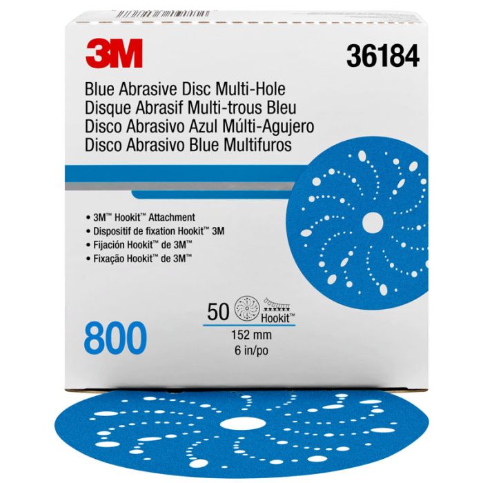 3M™ Hookit™ Blue Abrasive Disc 321U Multi-hole, 36159, 5 in, 120, 50 discs per carton, 4 cartons per case