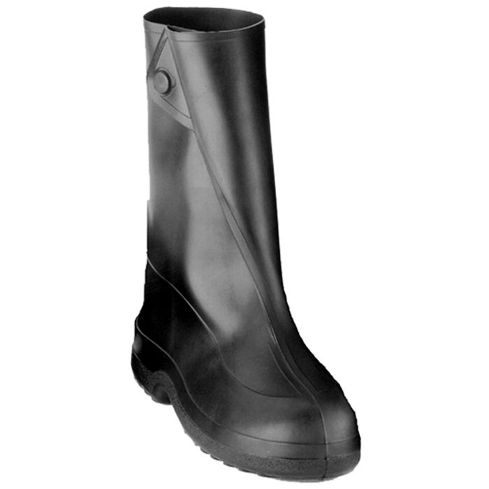 Rubber Overshoe 10" Work Boot Molded In Button For Secure Closure Black Cleated Outsole