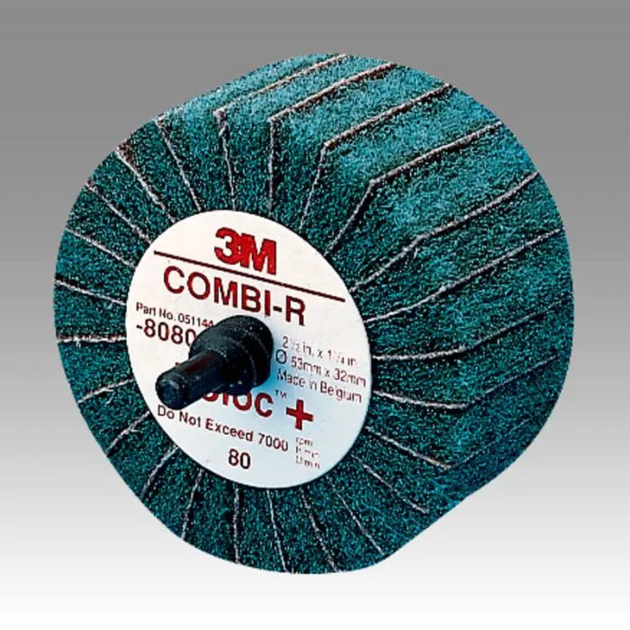 Scotch-Brite™ Roloc™+ Combi-R Wheel 80802, 2-1/2 in x 1-1/4 in 80 X-weight, 10 per case