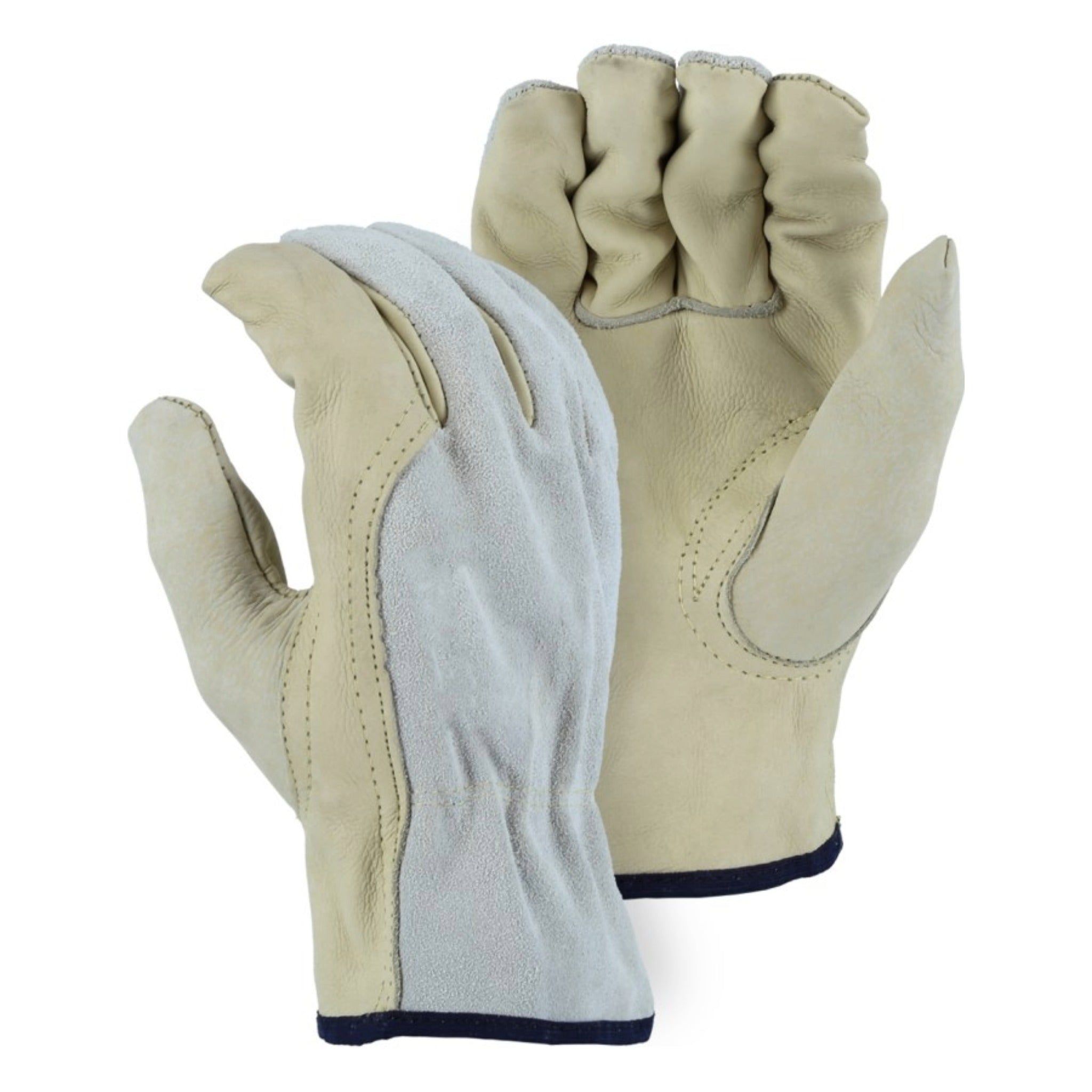 MAJESTIC GLOVE 1532B Combination Cowhide Drivers Glove, Beige, 1 Dozen-Main-Image