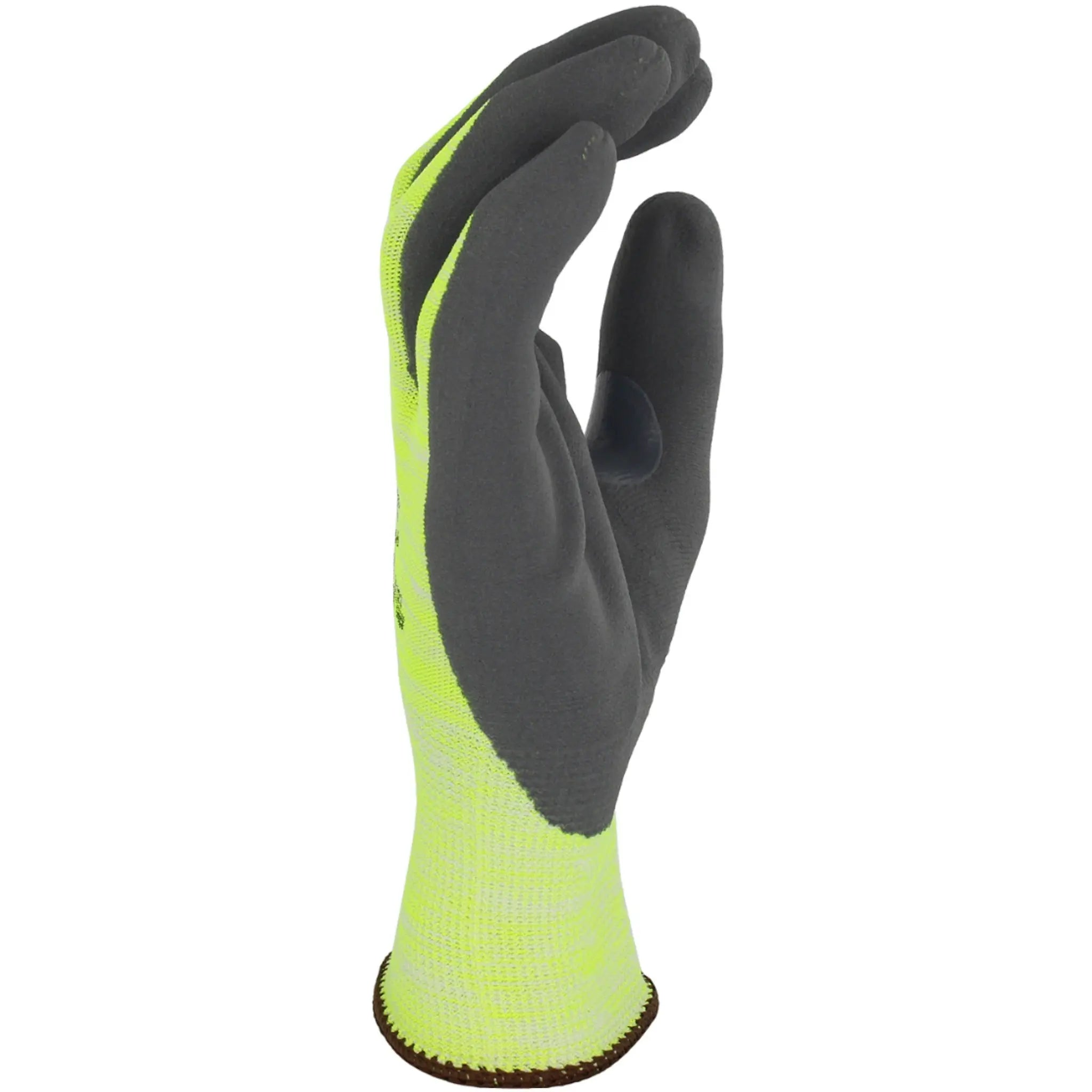 PIP G-Tek 16-323 PolyKor Hi Vis Seamless Knit Blended Glove with Nitrile Coated Foam Grip_Side-Image
