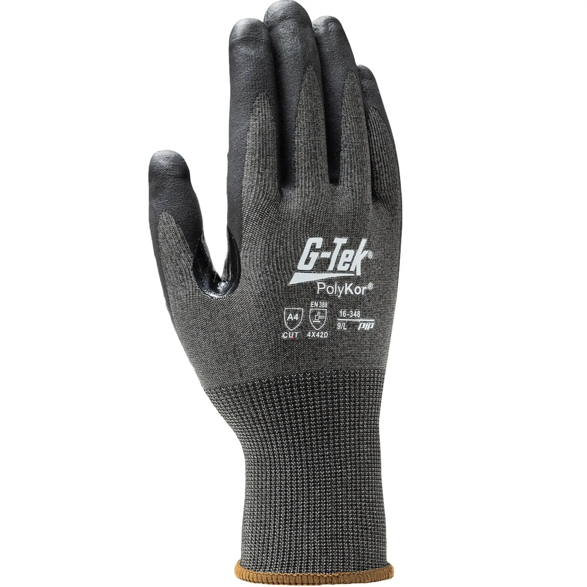 PIP G-Tek PolyKor 16-348 Seamless Knit PolyKor Blended Glove with Nitrile Coated Foam Grip_Back_Image