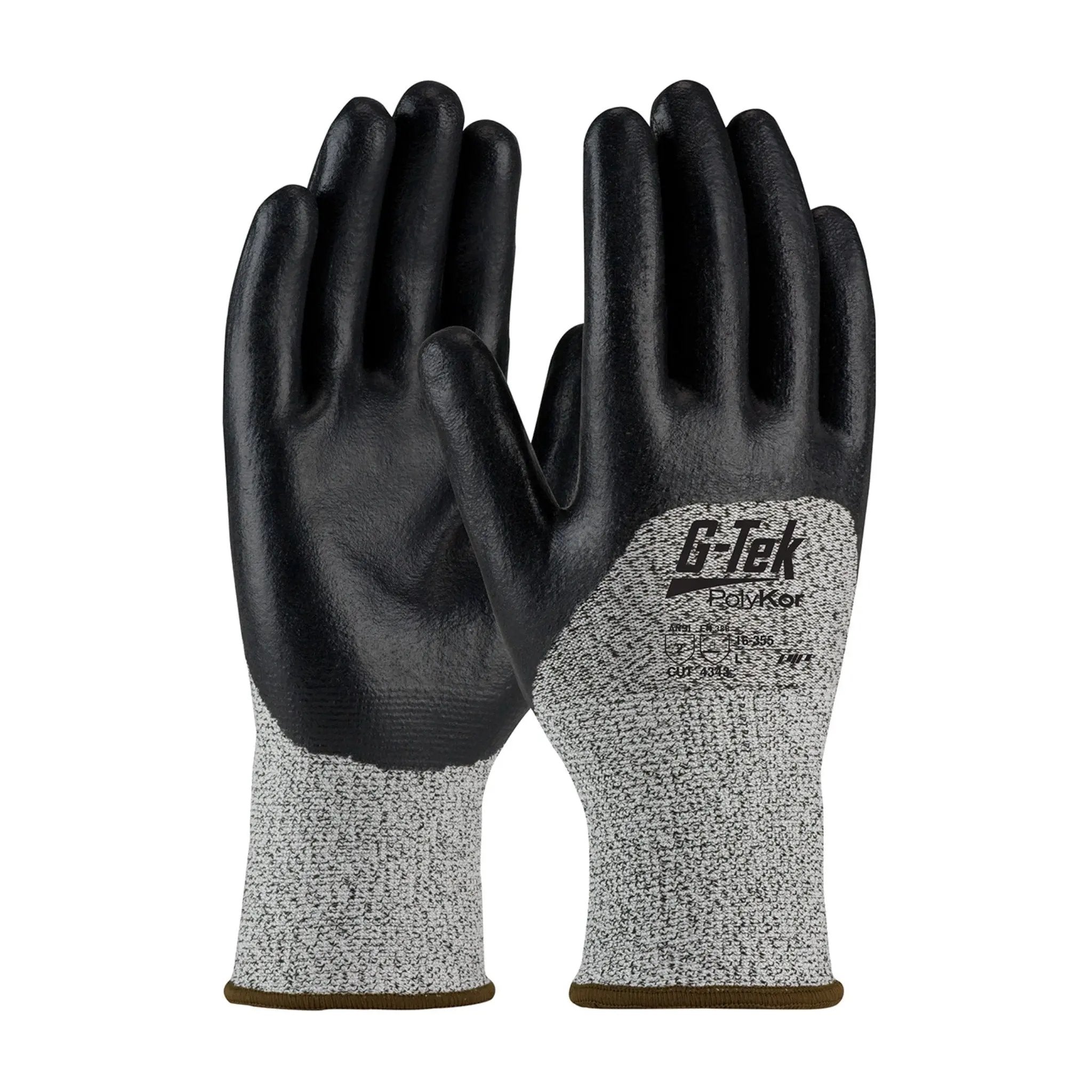 PIP G-Tek 16-355 Seamless Knit PolyKor Blended Glove with Nitrile Coated Foam Grip on Palm Fingers & Knuckles_Main_image