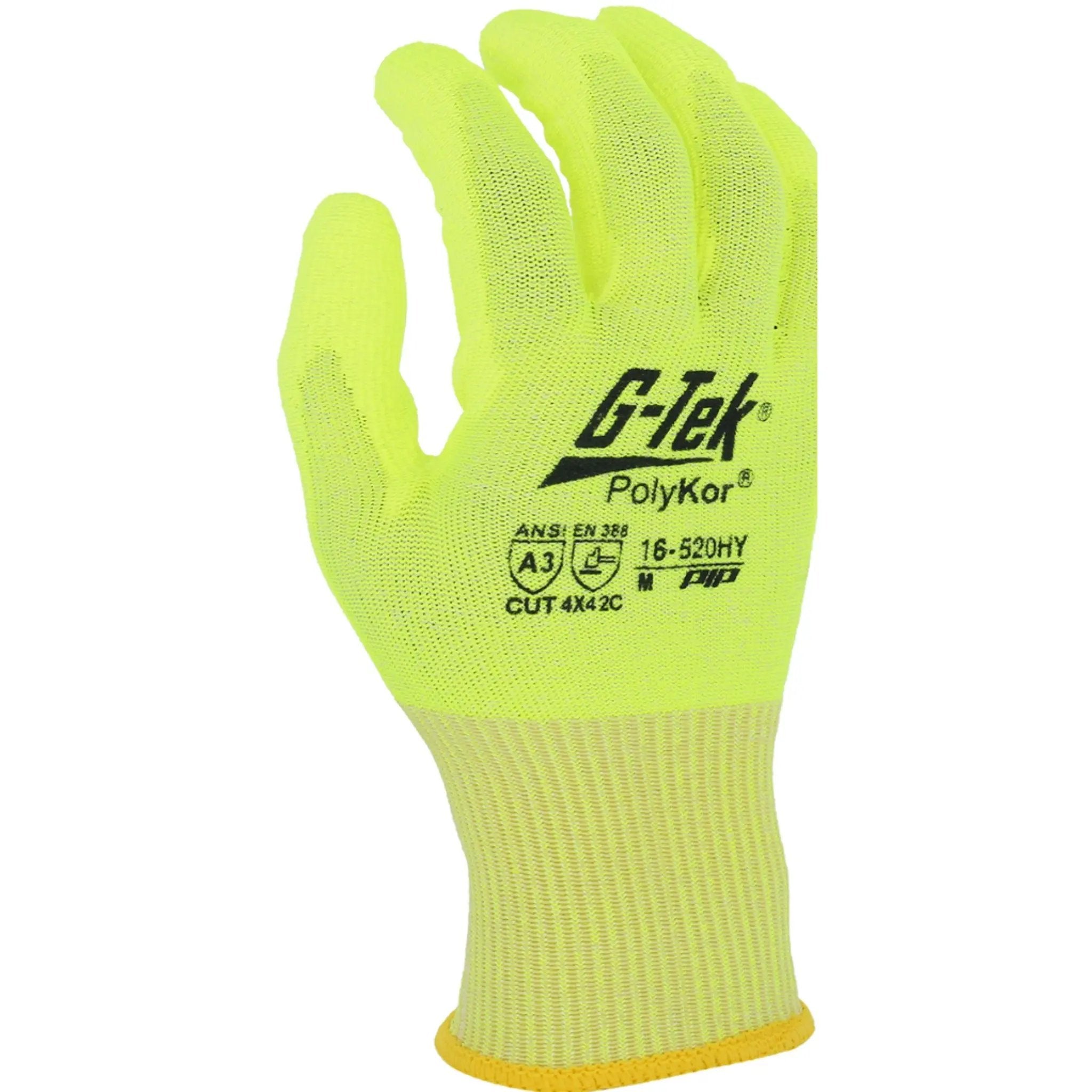 PIP 16-520HY G-Tek Seamless Knit PolyKor Blended Glove with Polyurethane Coated Smooth Grip on Palm & Fingers_Back_image