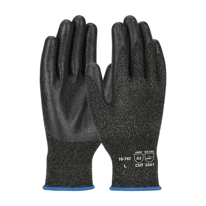 PIP 16-747/L G-Tek Seamless Knit PolyKor Blended Glove with PVC Coated Smooth Grip on Palm & Fingers Large 6 DZ