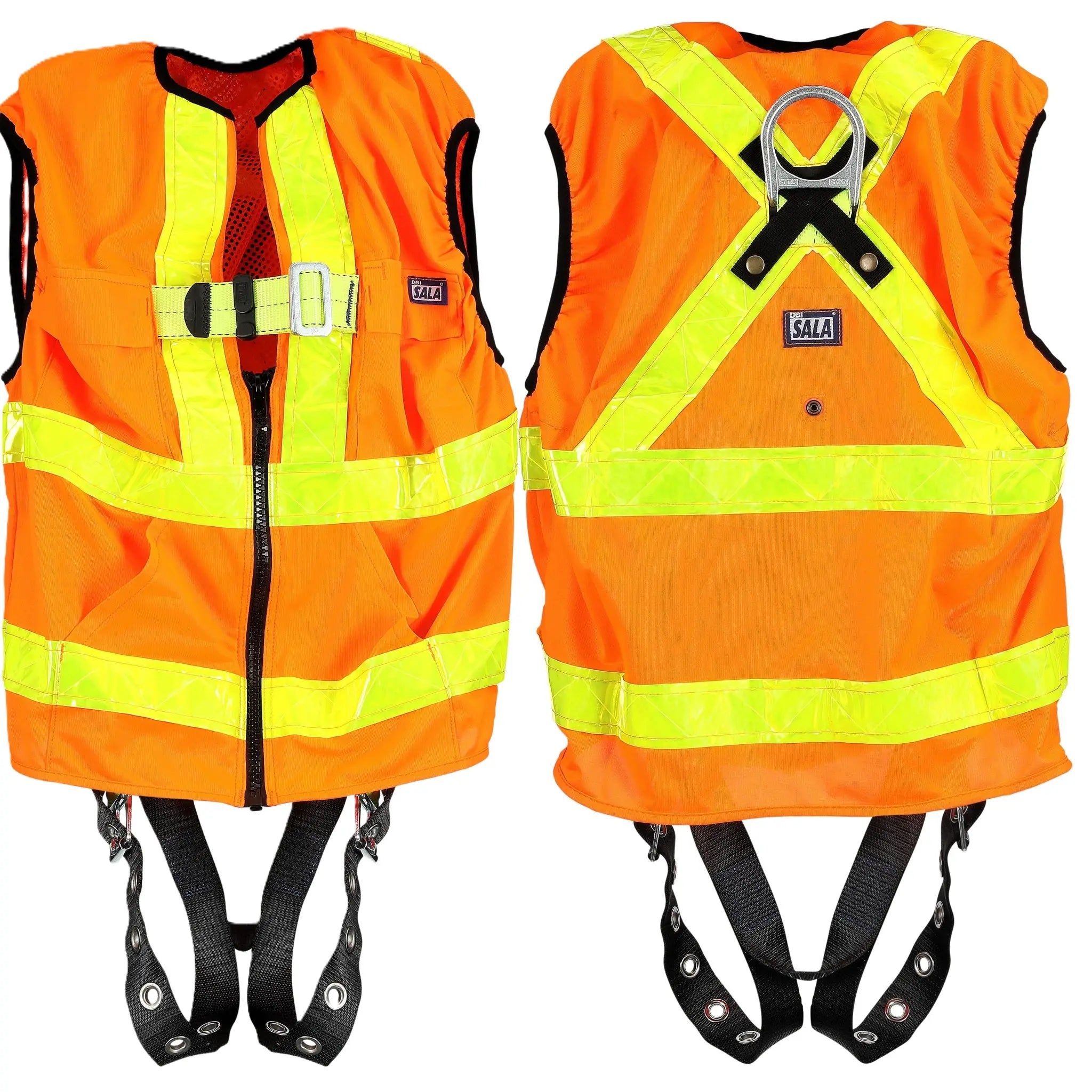 3M DBI-Sala ExoFit X50 Hi-Vis Reflective ANSI Workvest Safety Harness, ANSI, Orange