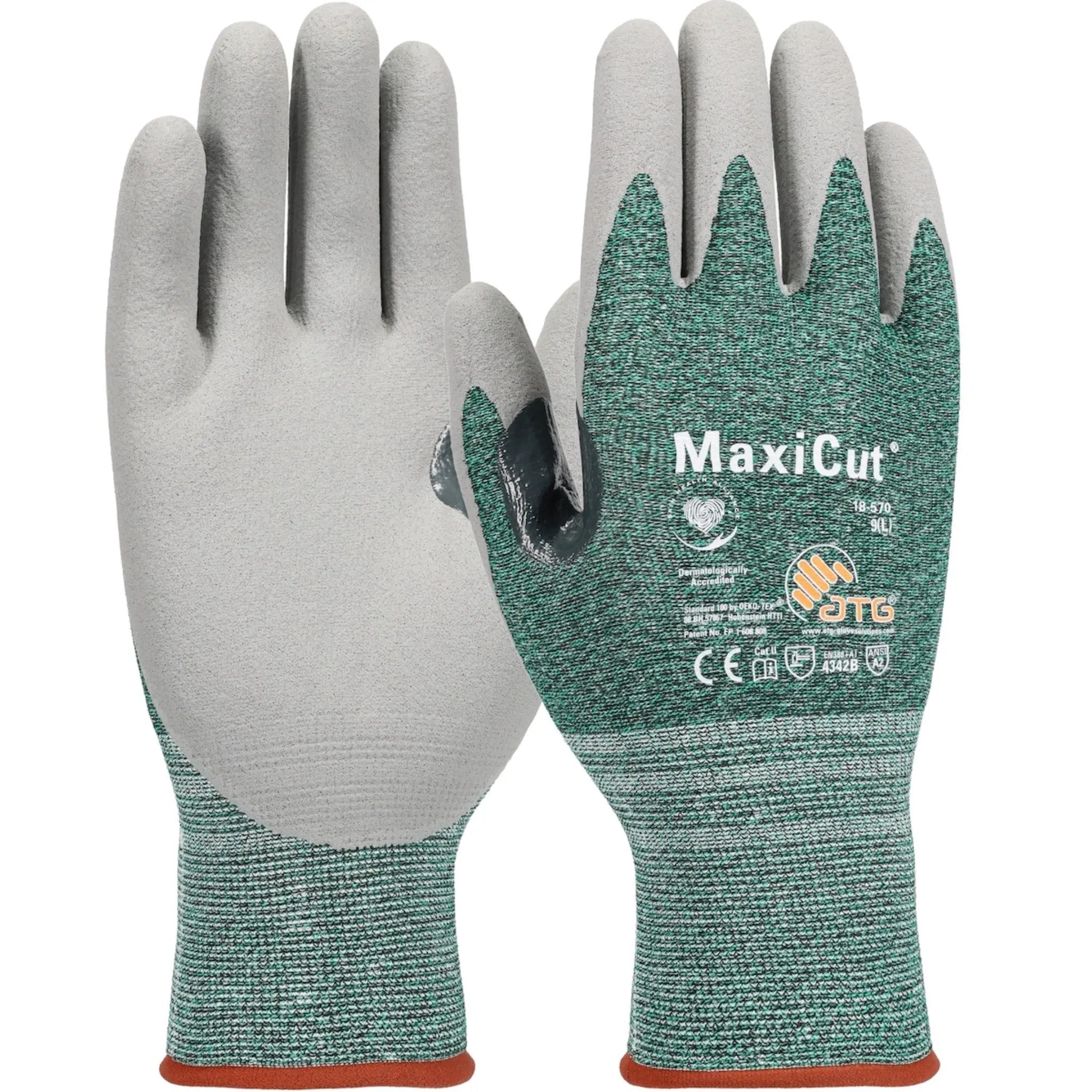 PIP ATG 18-570 MaxiCut Seamless Knit Zormax Engineered Yarn Glove with Nitrile Coated Micro-Foam Grip on Palm & Fingers_Main_Image