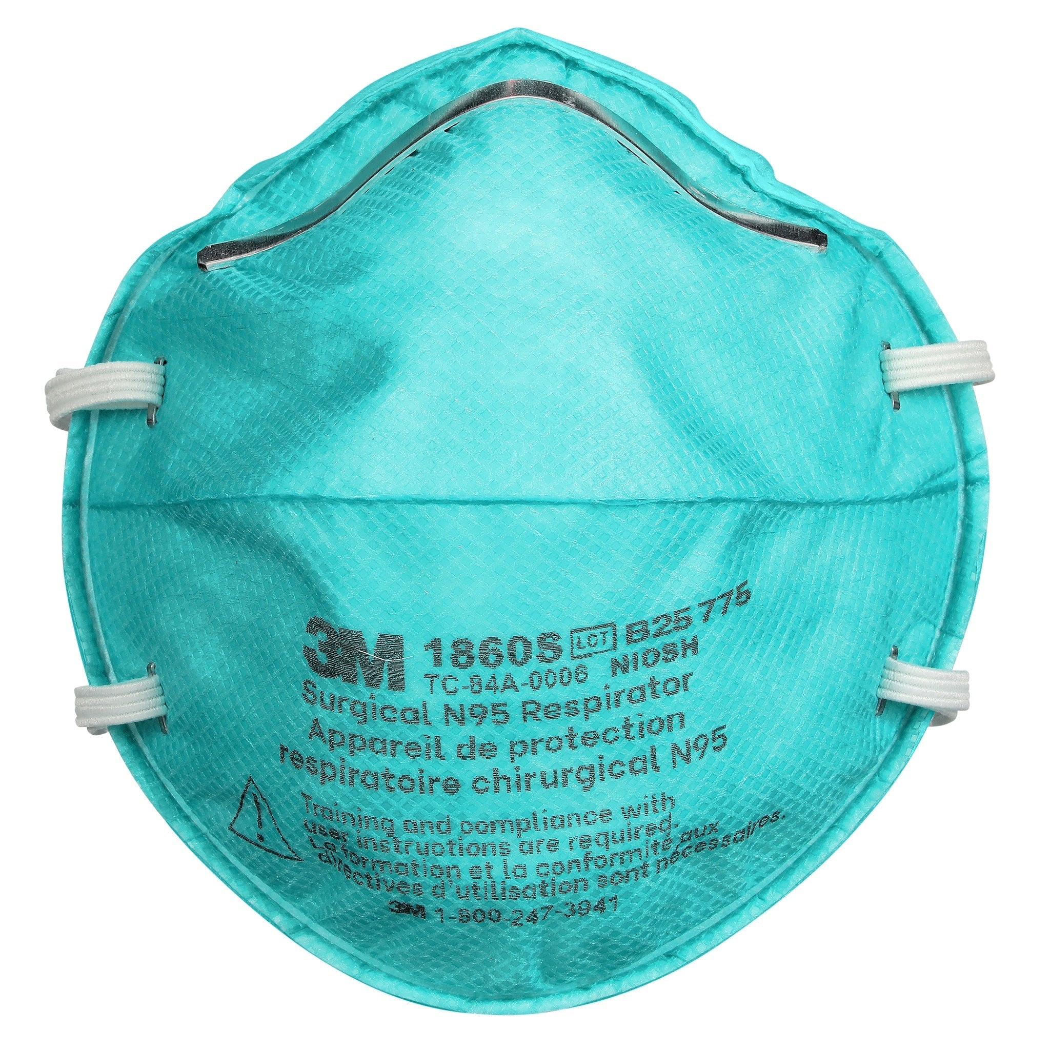3M 1860 N95 Health Care Particulate Respirator and Surgical Mask, Teal