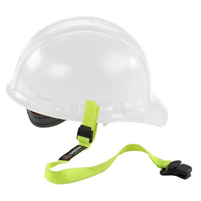 Ergodyne Squids 3155 Elastic Hard Hat Lanyard with Clamp, Lime, Box of 6