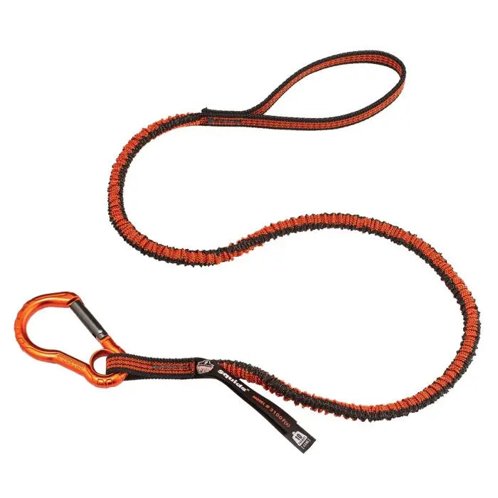 Ergodyne Squids 3100F(x) Tool Lanyard Single Carabiner - 10lbs, Orange and Gray, Standard, Box of 6