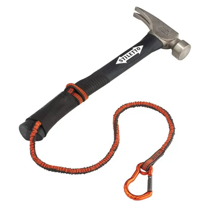 Ergodyne Squids 3100F(x) Tool Lanyard Single Carabiner - 10lbs, Orange and Gray, Standard, Box of 6