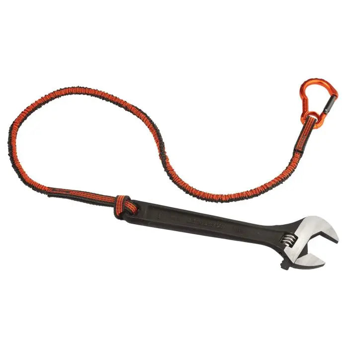 Ergodyne Squids 3100F(x) Tool Lanyard Single Carabiner - 10lbs, Orange and Gray, Standard, Box of 6