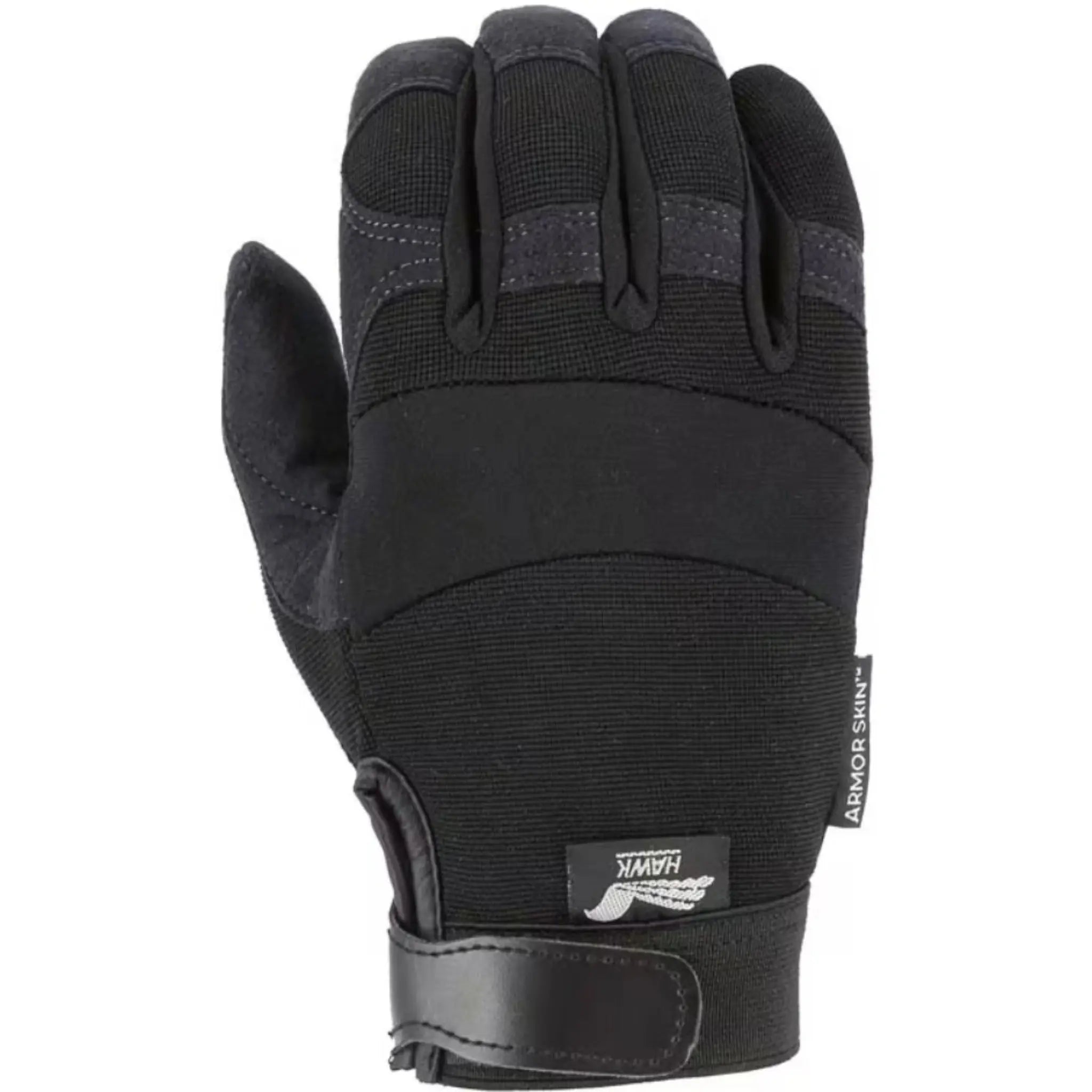 MAJESTIC GLOVE 2137BK Armor Skin Mechanics Glove with Black Knit Back, Black, 1 Dozen-Back-Image