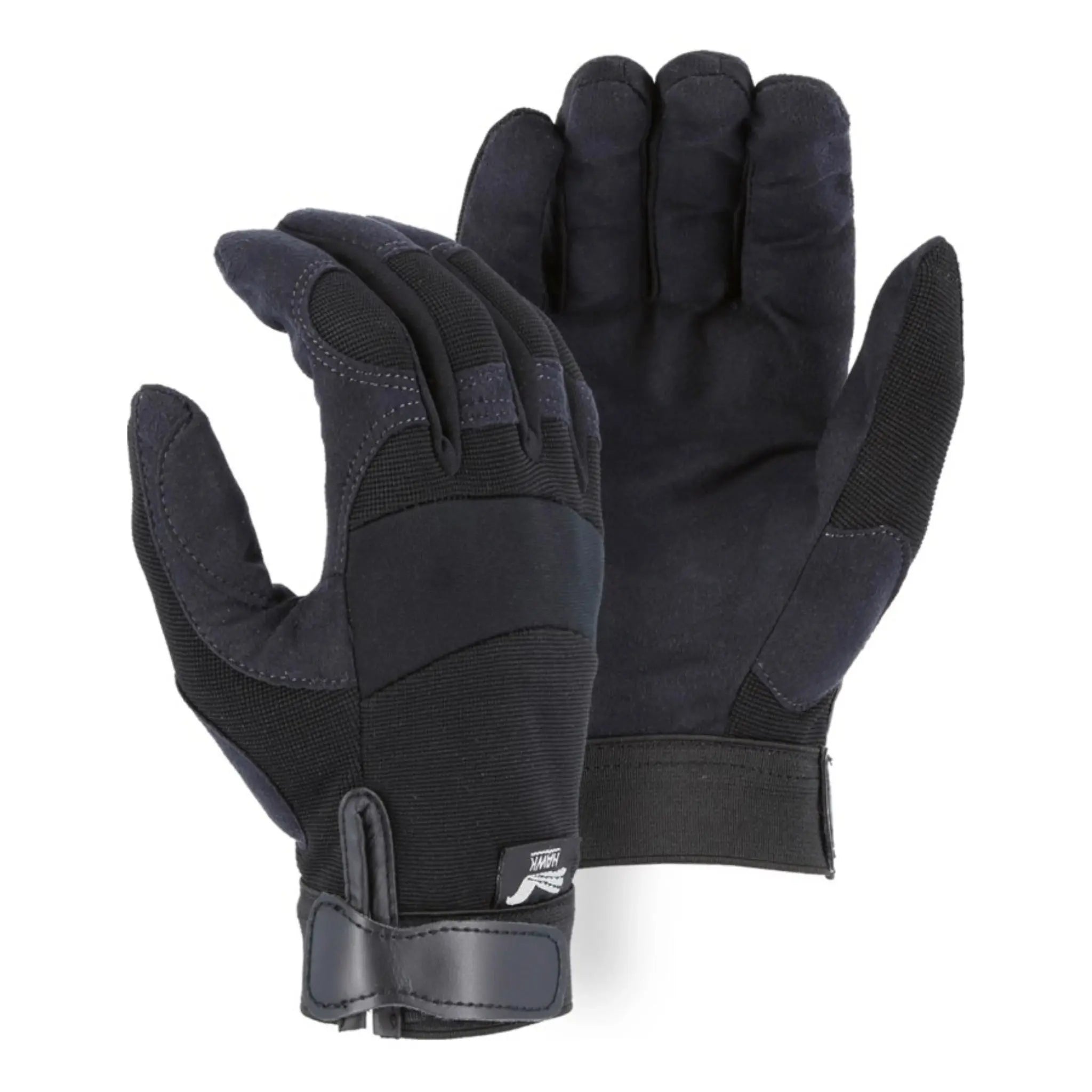 MAJESTIC GLOVE 2137BK Armor Skin Mechanics Glove with Black Knit Back, Black, 1 Dozen-Main-Image