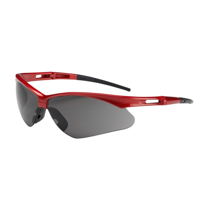 PIP Anser Semi-Rimless Safety Glasses Red Frame, Gray Lens Anti-Scratch Coating (144 Pairs)