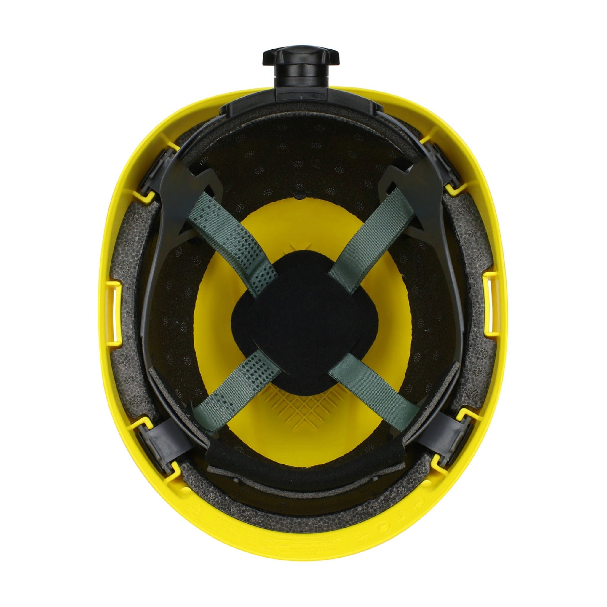 PIP Rocky 280-HP142R Industrial Climbing Helmet with Polycarbonate / ABS Shell, Hi-Density Foam Impact Liner, Nylon Suspension_Yellow_Under