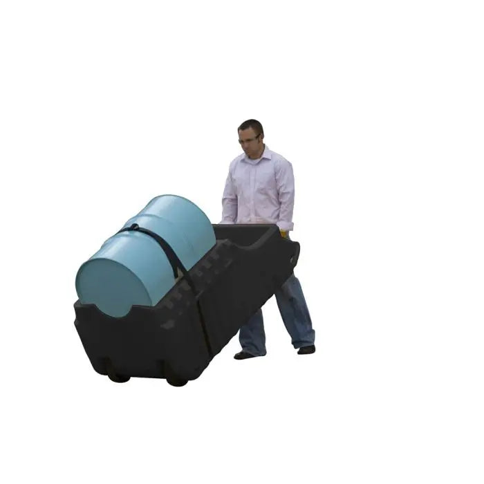 Justrite EcoPolyBlend Spill Containment Indoor/Outdoor Caddy, recycled polyethylene, Black