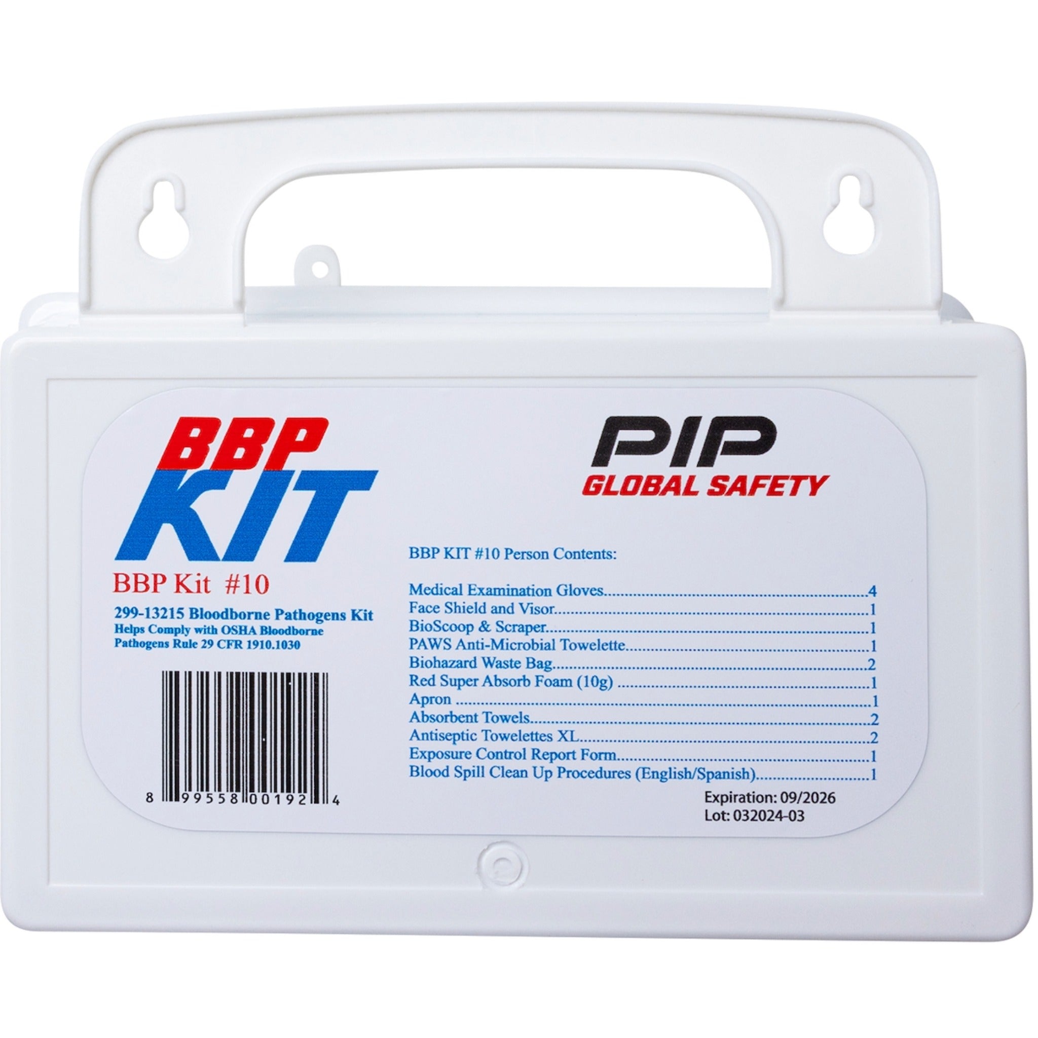 PIP 299-13215 Bloodborne Pathogens Kit_Back