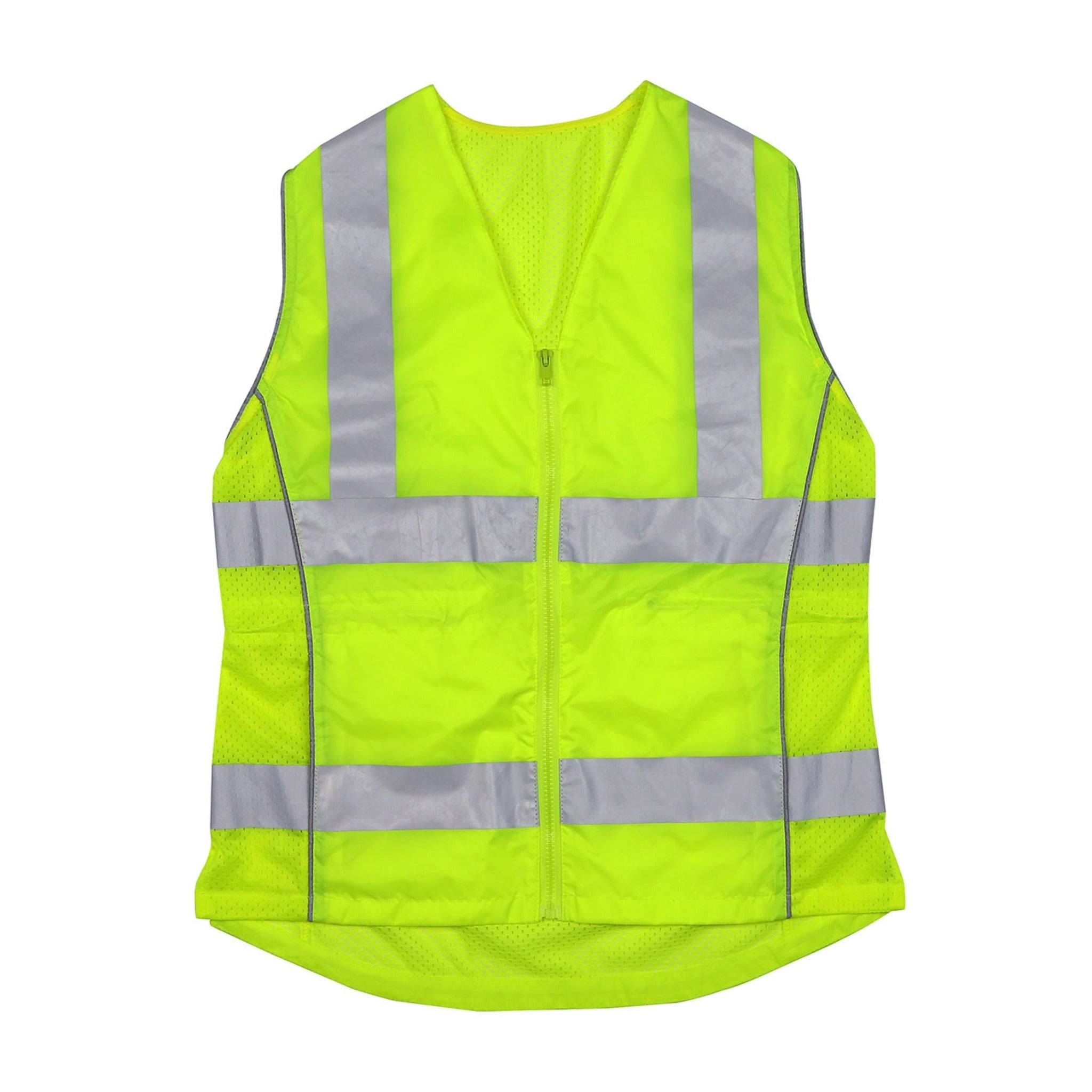 PIP 302-0312-LY ANSI Type R Class 2 Womens Contoured Vest with Solid Front, Mesh Back and Adjustable Waist_Main_Image