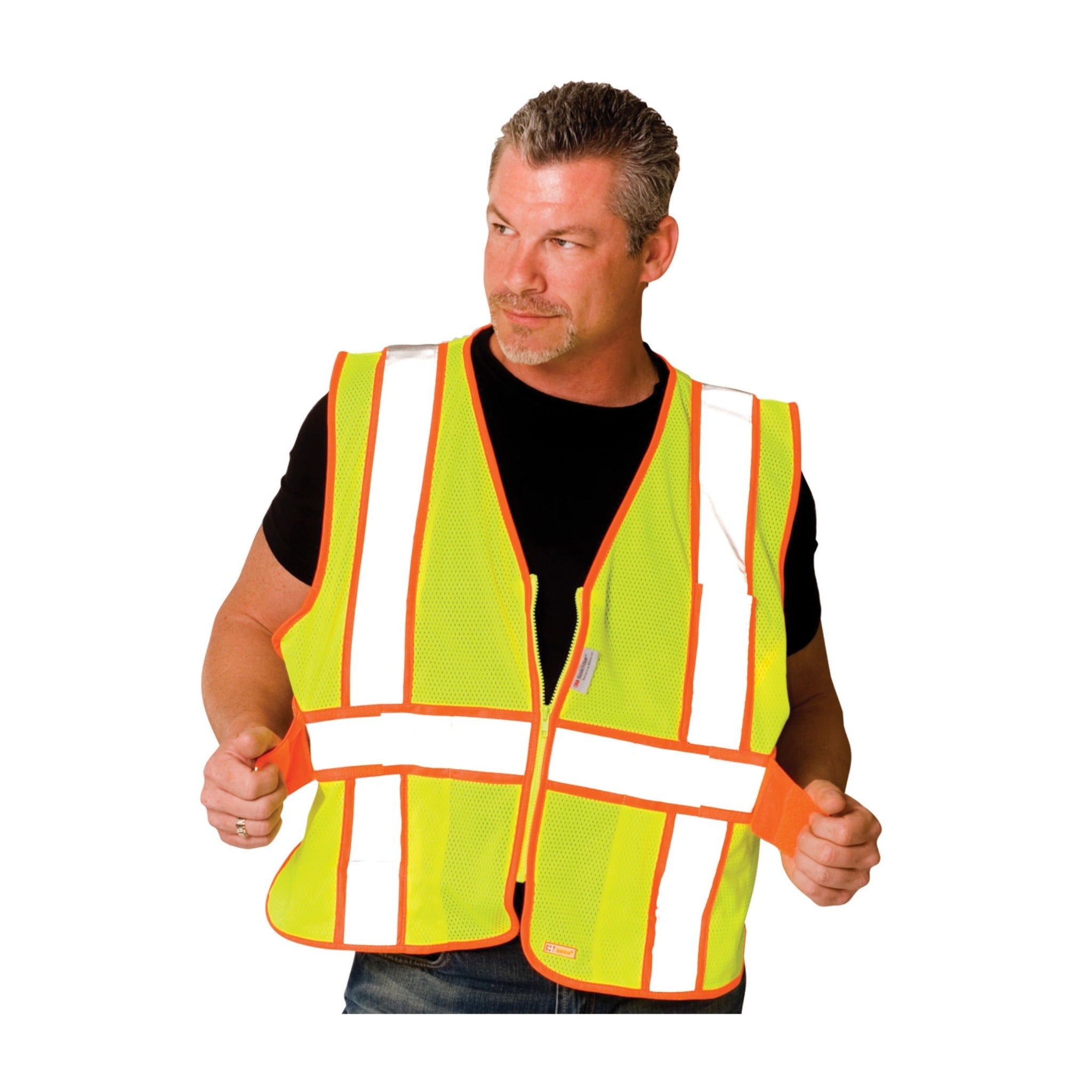 PIP 302-USV5 ANSI Type R Class 2 Expandable Two-Tone Mesh Vest_Yellow_Model