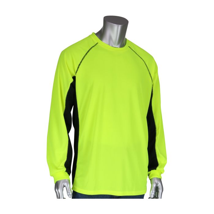 PIP Non ANSI Long sleeve Black Trim UV and Insect Protection Wicking Long Sleeve T Shirt Yellow 1 EA