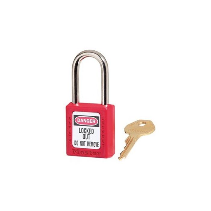 Master Lock 410RED Zenex Thermoplastic Safety Padlock, Keyed Different, 1 Each