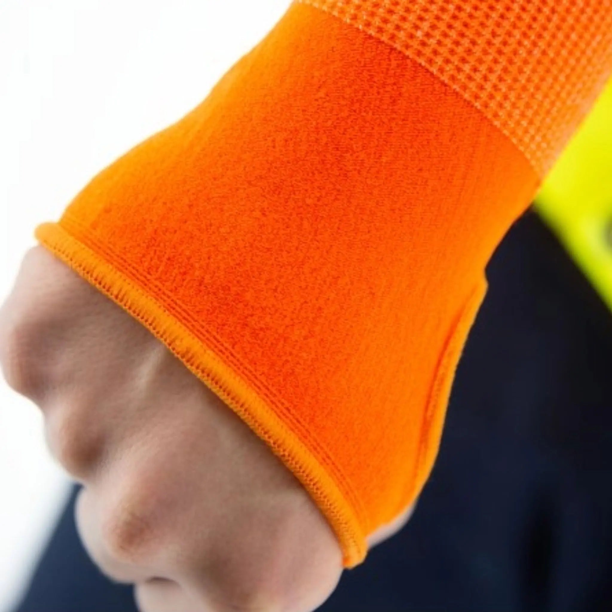 MAJESTIC GLOVE 31426-18THSO Cut-less Korplex Cut Resistant Sleeve with Hook & Loop Closure, ANSI A6, Hiviz Orange, 18 Inches, 1 Pair