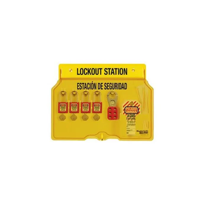 English/Spanish Padlock Station - 4-Lock Station