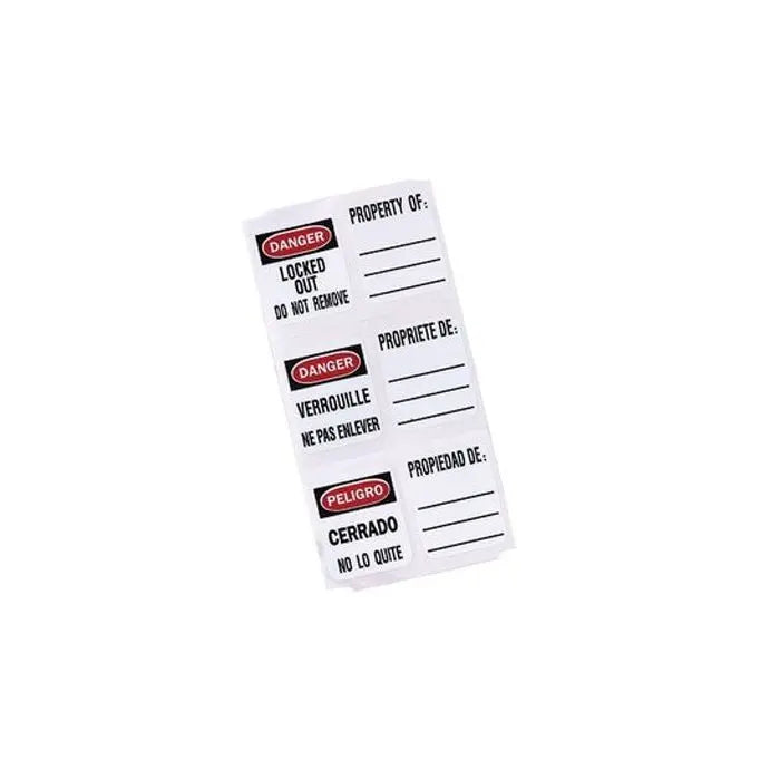 410 Xenoy Padlock LOCKED OUT Labels