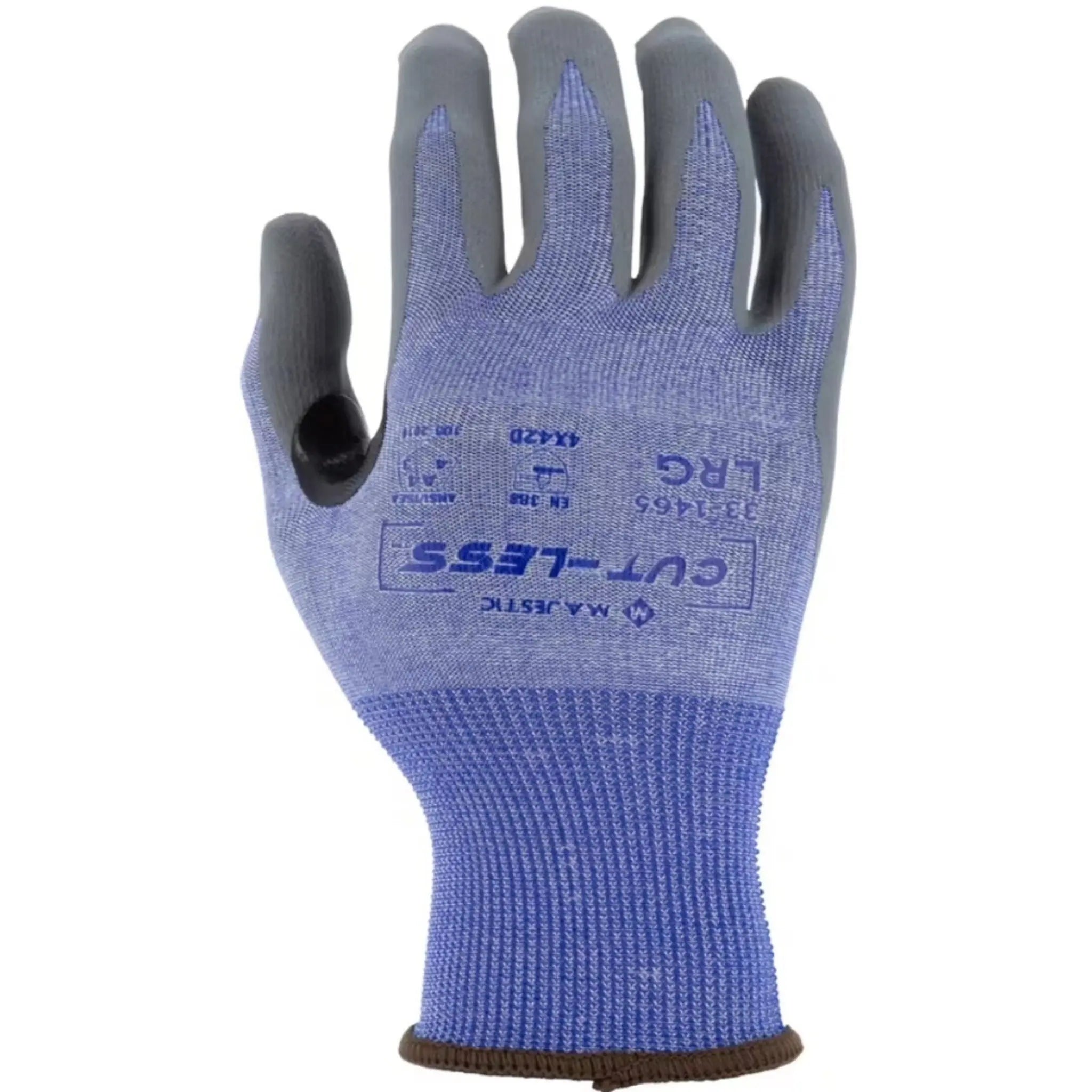 MAJESTIC GLOVE 33-1465 Cut-Less Korplex Glove with Foam Nitrile Palm, ANSI A4-Back-Image