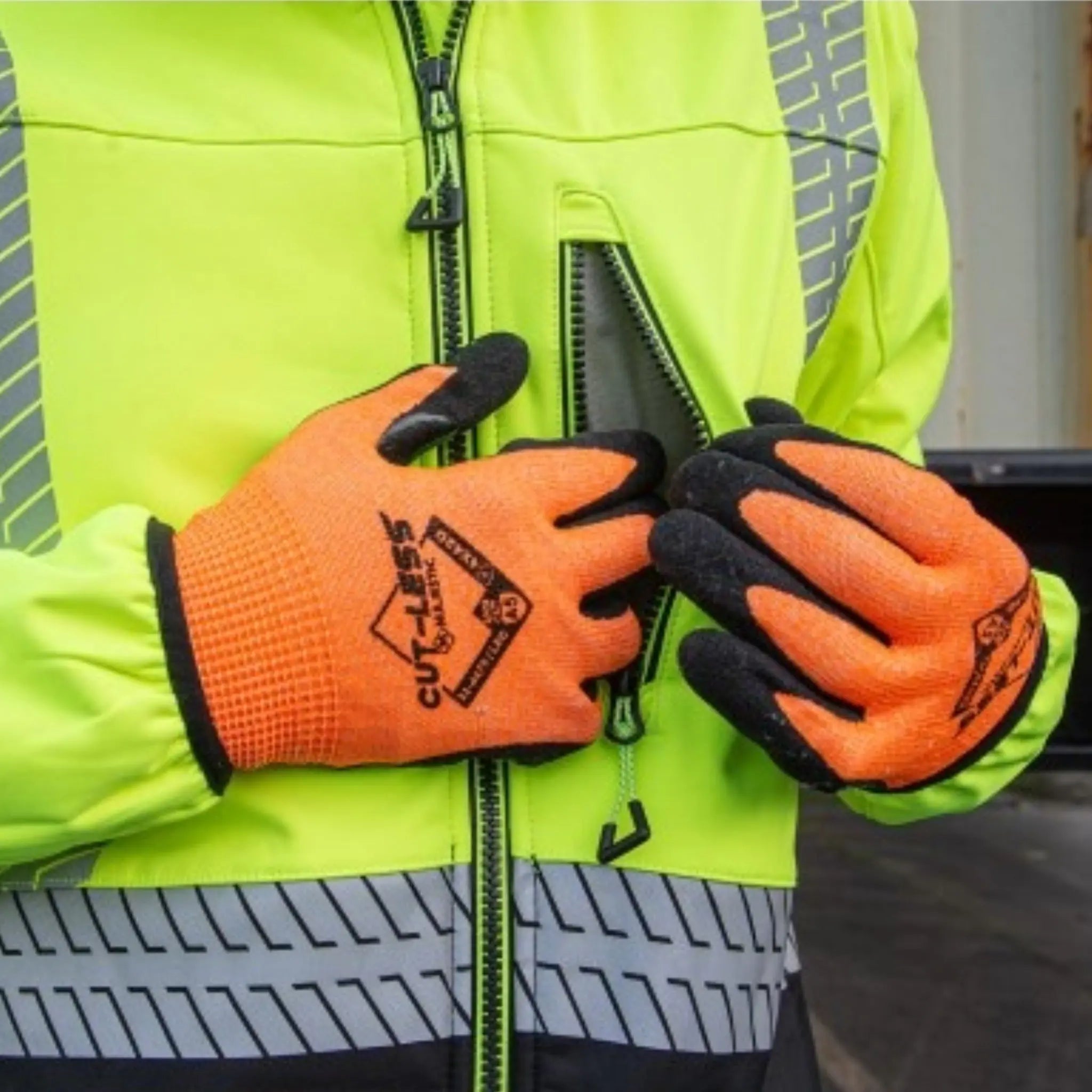 MAJESTIC GLOVE Korplex 33-4476 Cut-Less Glove with Sandy Nitrile Palm, 13g, ANSI A5-Model