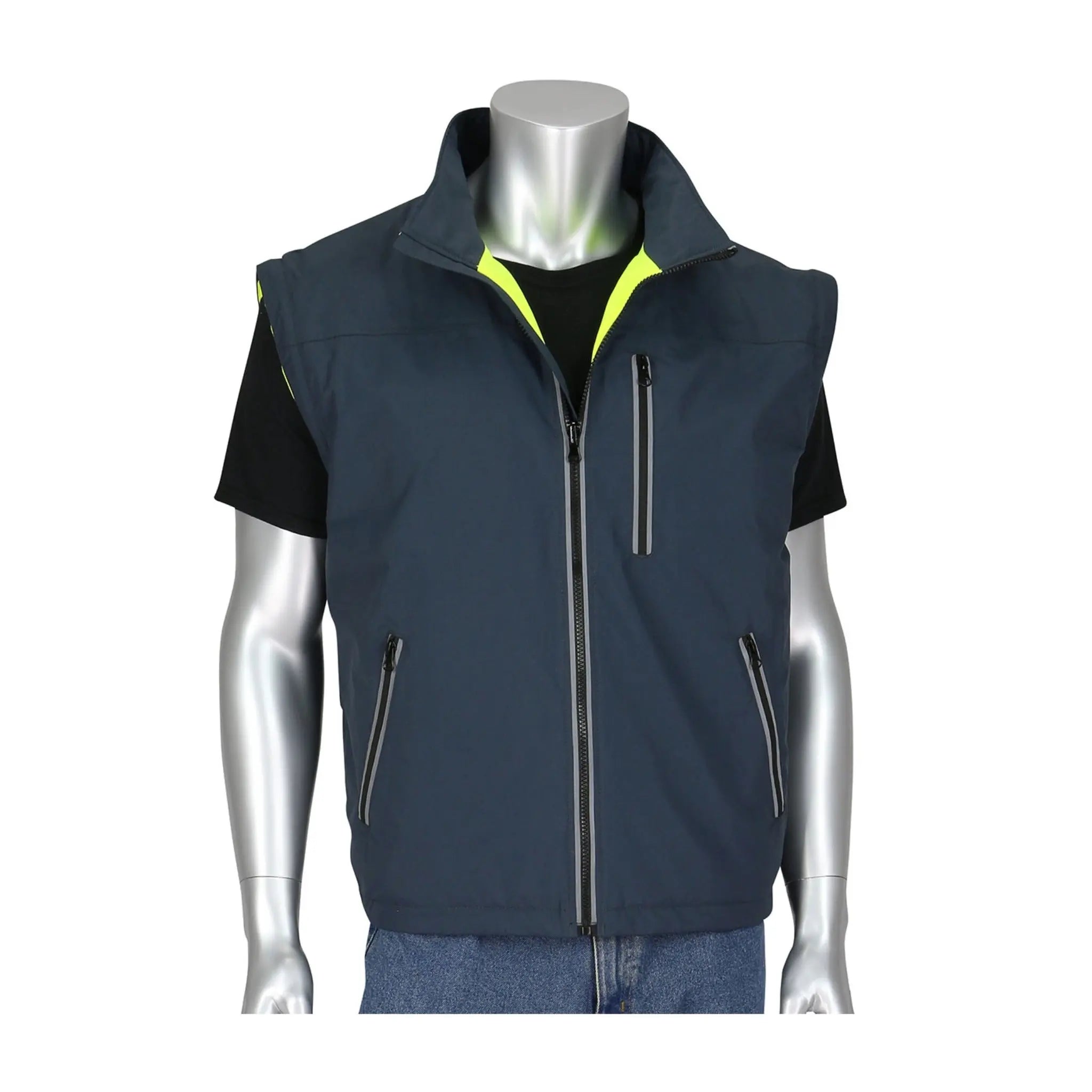 PIP 333-1500-R ANSI Type R3 4 in 1 Reversible Multi-Seasonal Windbreaker with Dark Gray Bottom_Gray_Vest