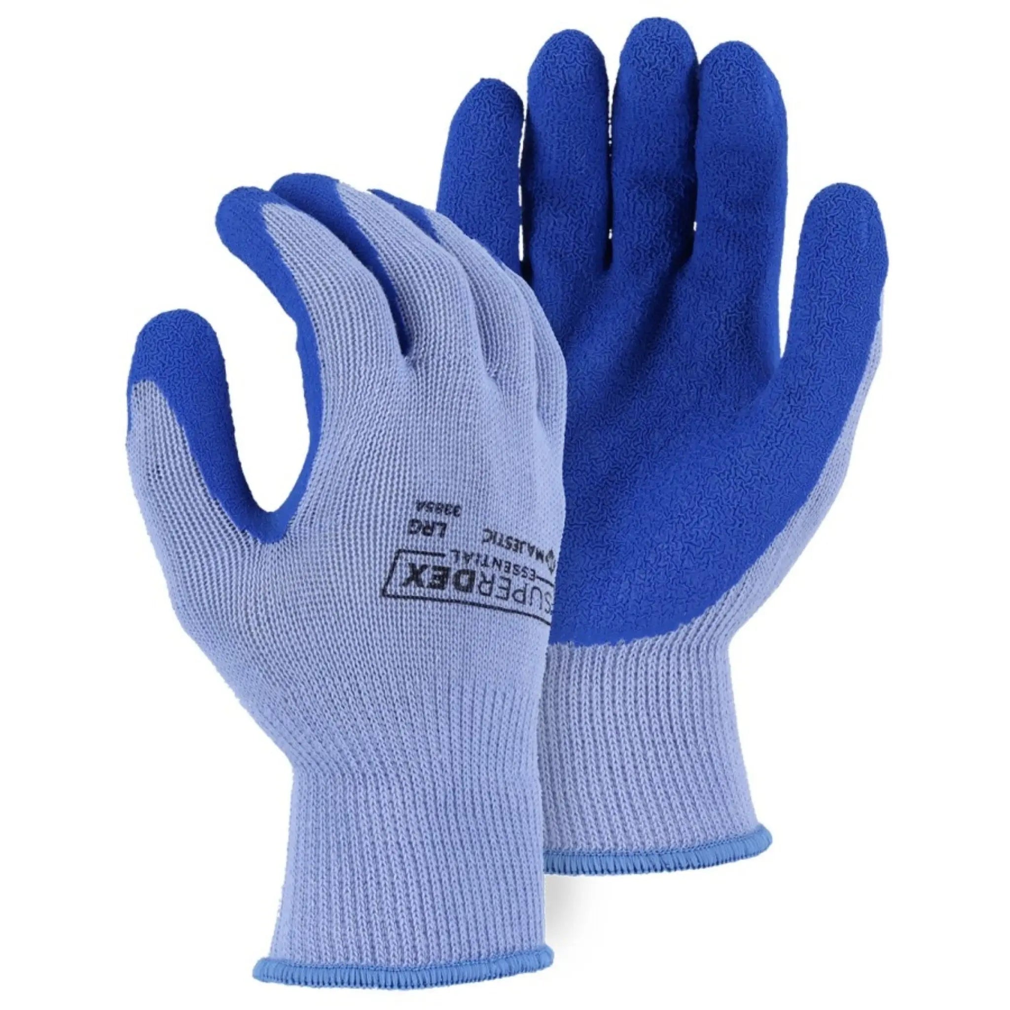 MAJESTIC GLOVE 3385A SuperDex Crinkled Latex Palm on Cotton/Poly-Main-Image