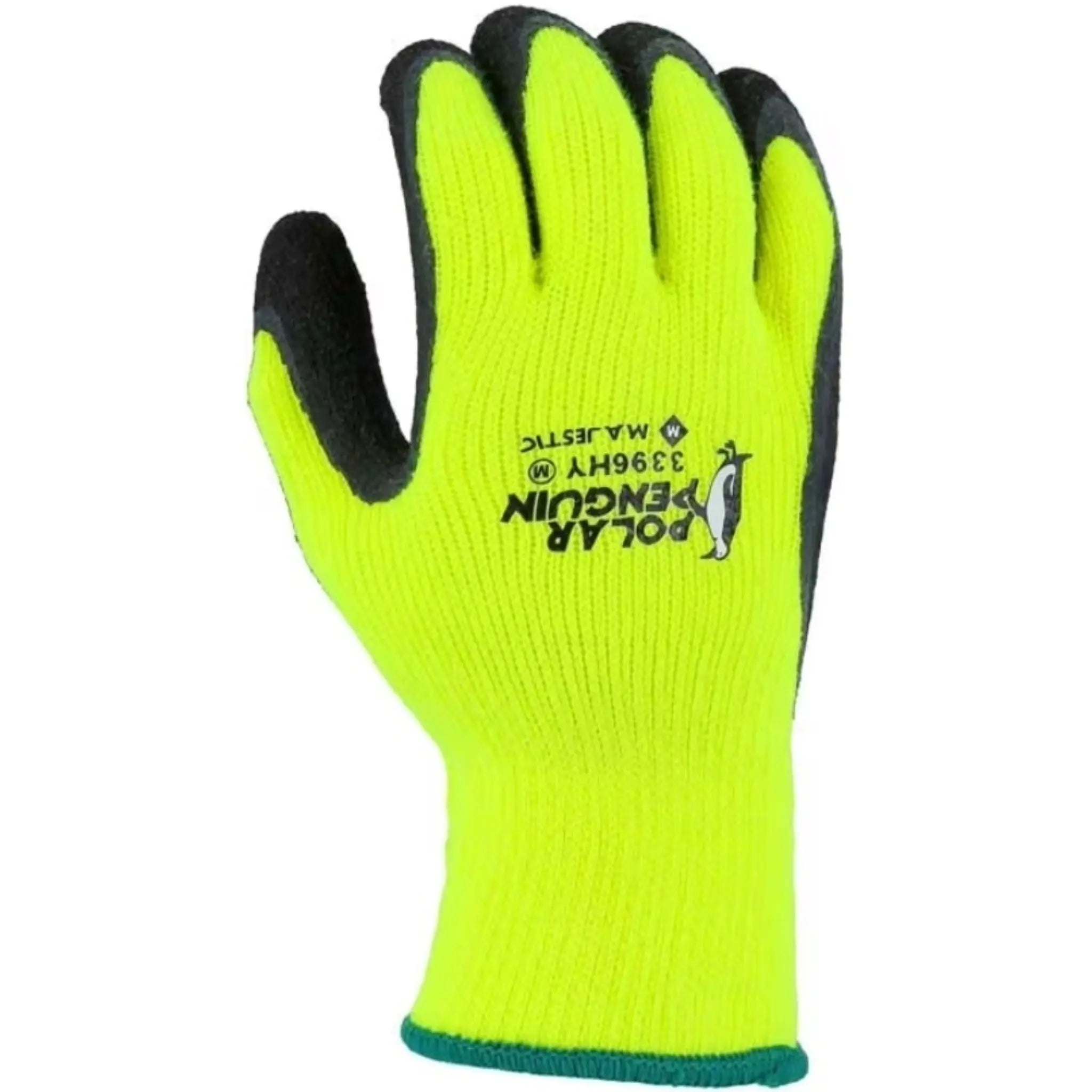 MAJESTIC GLOVE 3396HY Polar Penguin Winter Lined Napped Terry Glove with Foam Latex Dipped Palm-Back-Image