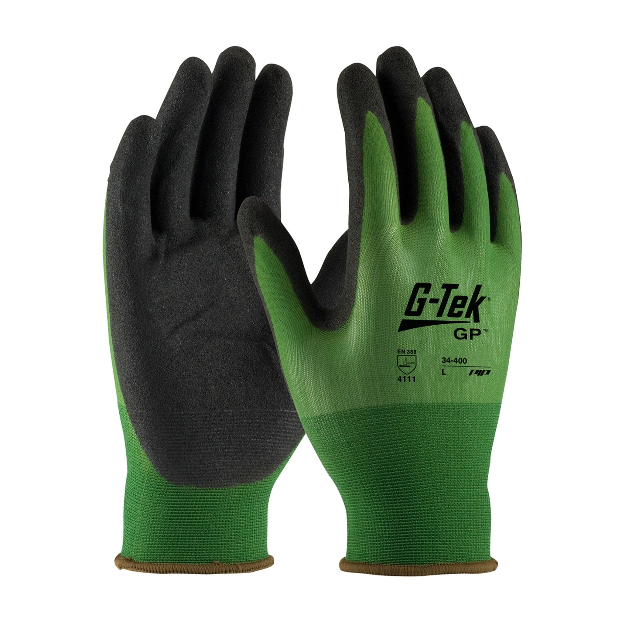 PIP G-Tek 34-400 AG Seamless Knit Glove with Nitrile Coated MicroFinish Grip - 18 Gauge_Main_Image